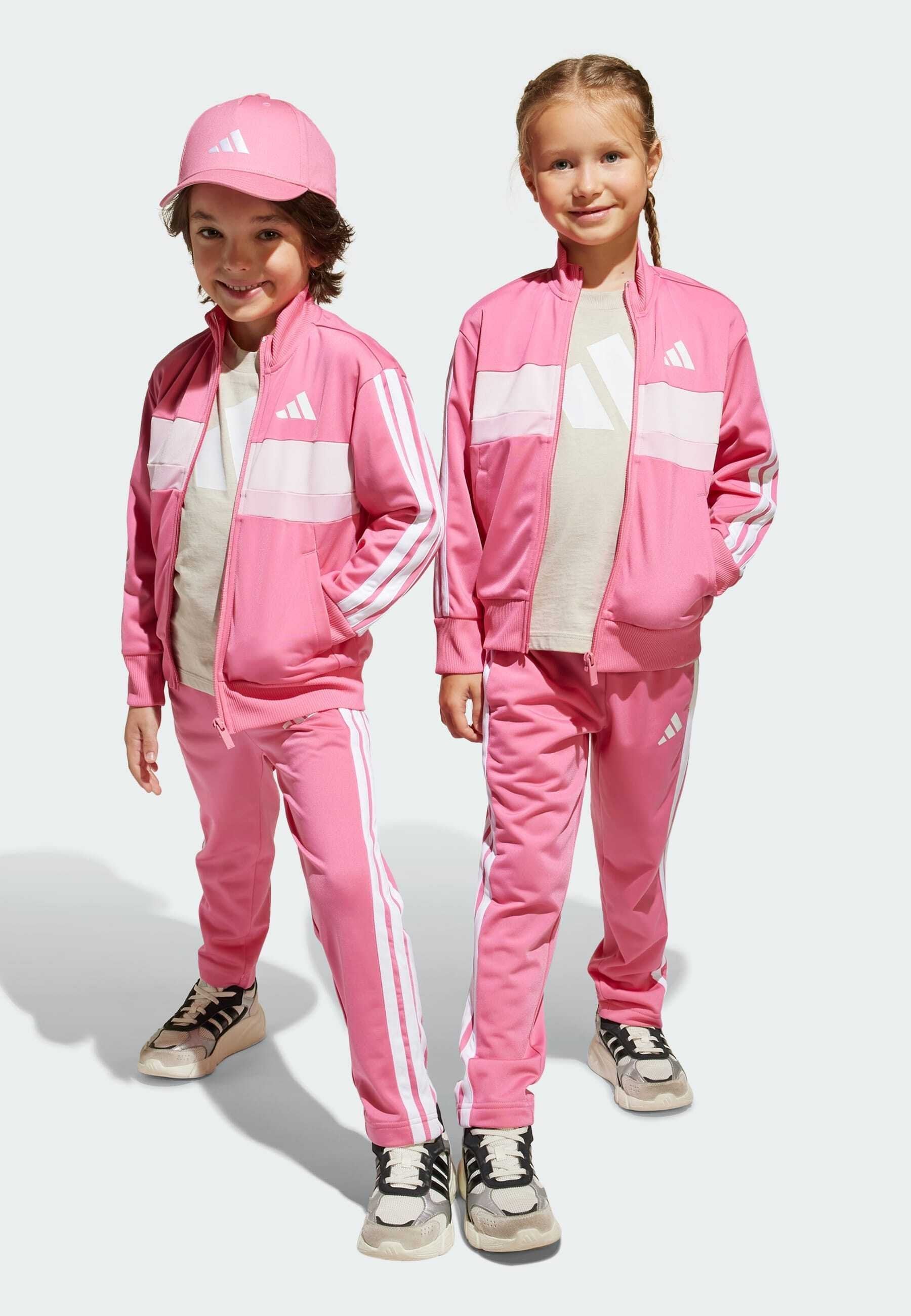 SEASONAL ESSENTIALS TIBERIO 3-STRIPES TRICOT TRACK SUIT KIDS - Tracksuit - pink fusion white clear pink