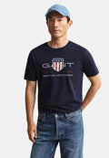 REG ARCHIVE SHIELD SS T-SHIRT - Print T-shirt - evening blue