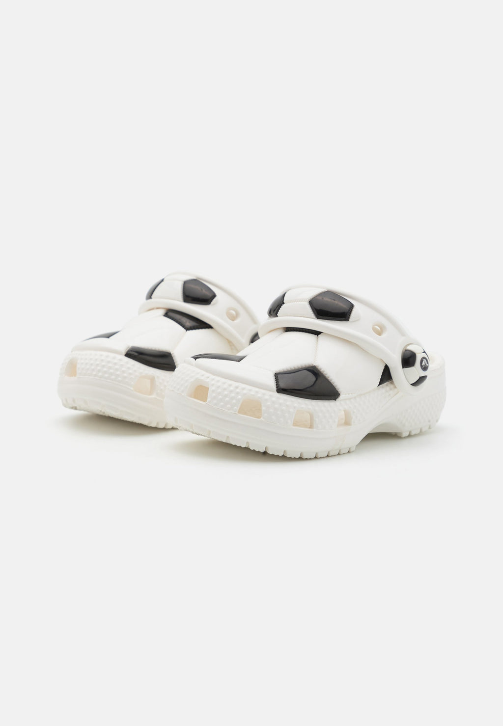 CLASSIC SOCCER BALL UNISEX - Pool slides - white/black