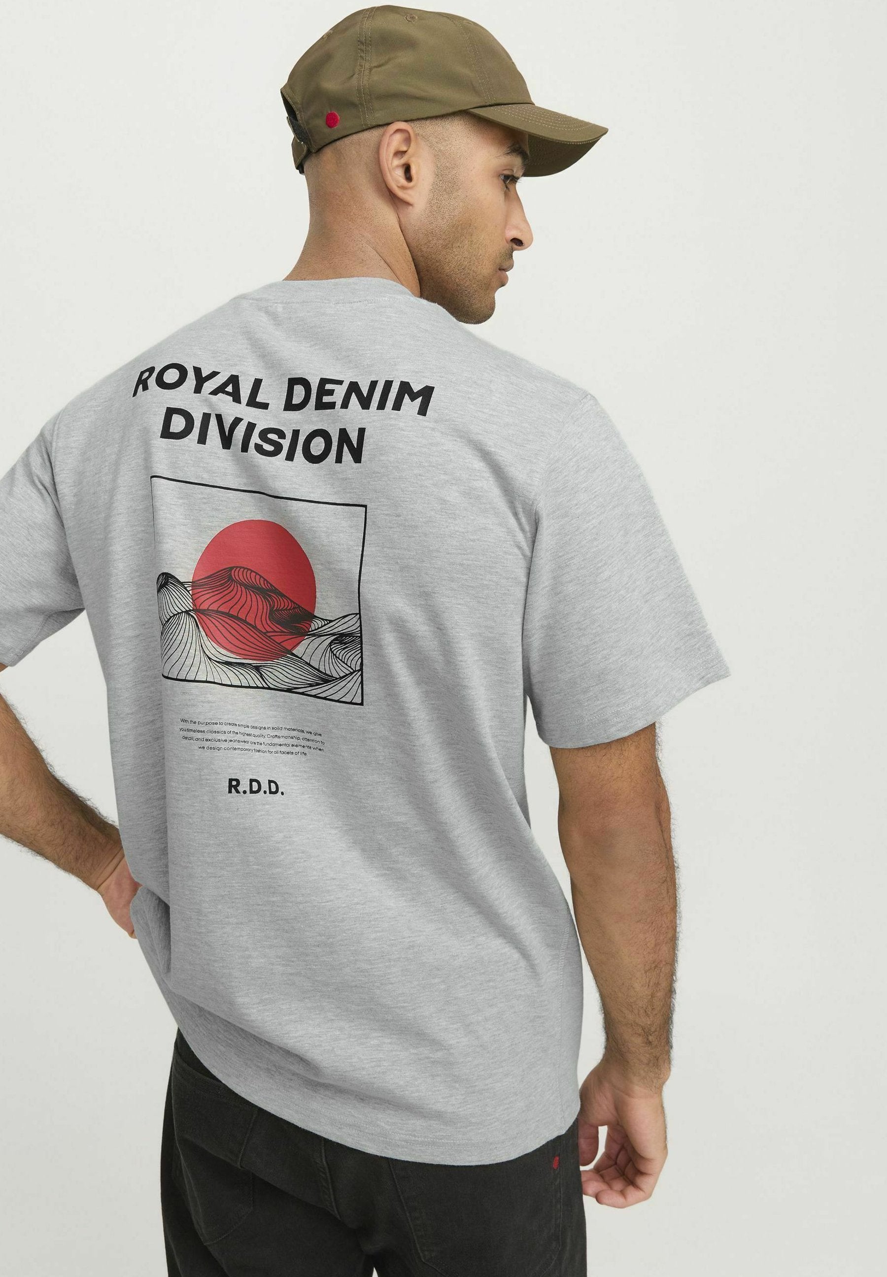 RUNDHALS  - Print T-shirt - light grey melange