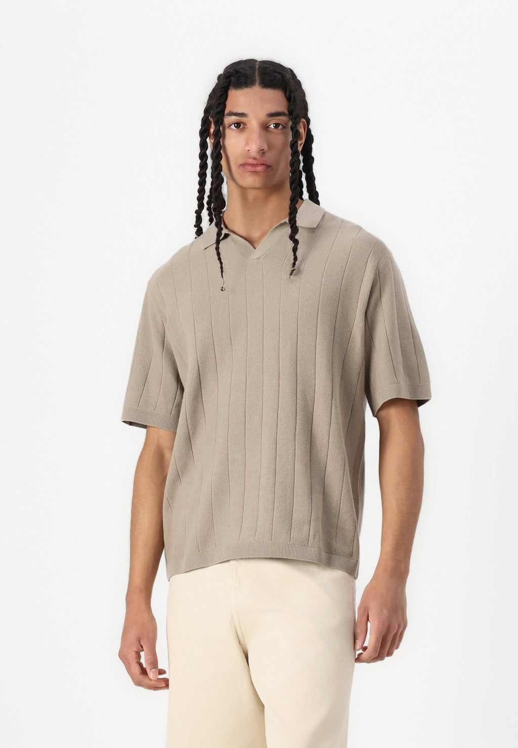 Knitted Plain Knitted - Polo shirt - silver sage