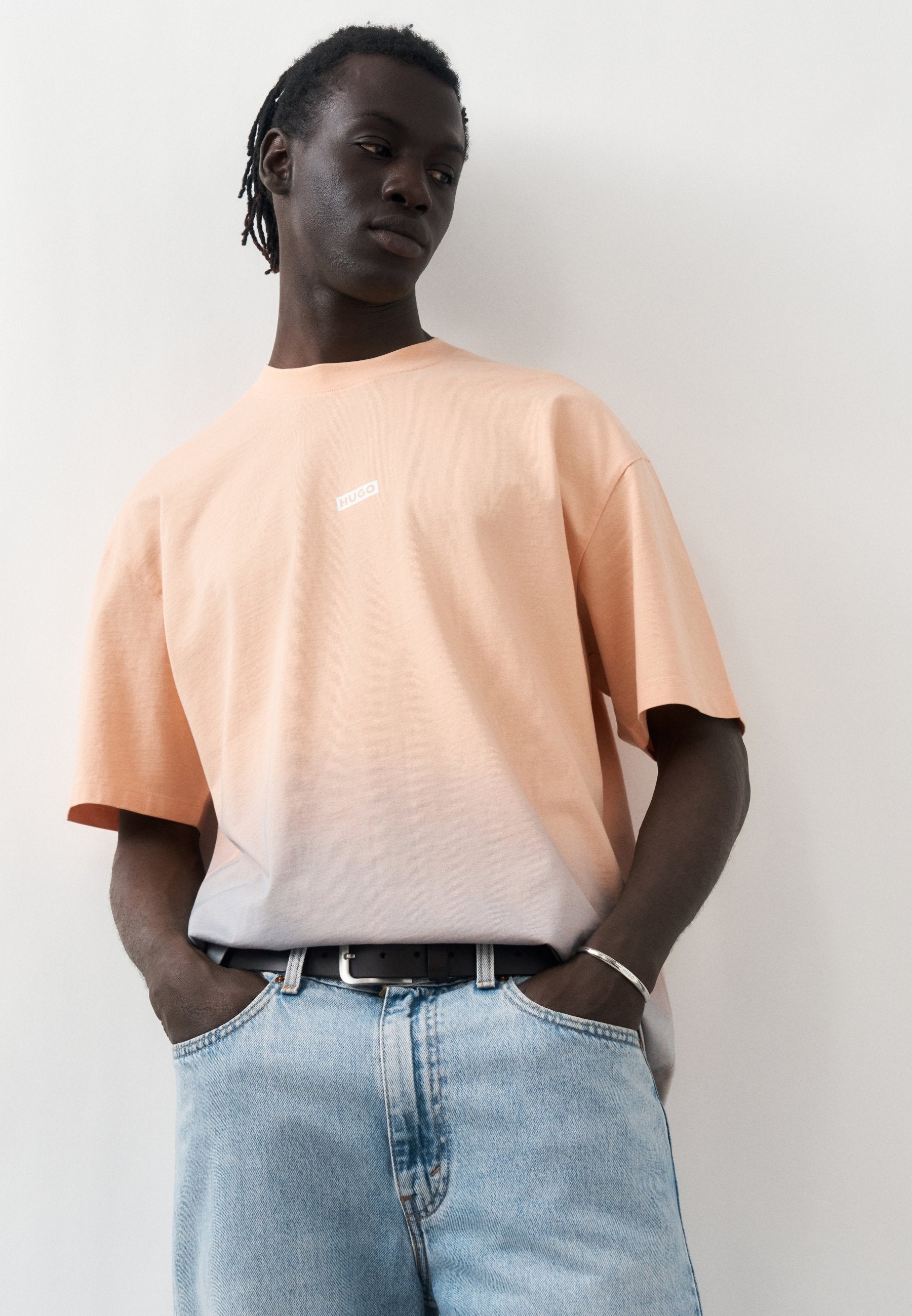 NALONO - Print T-shirt - light pastel orange