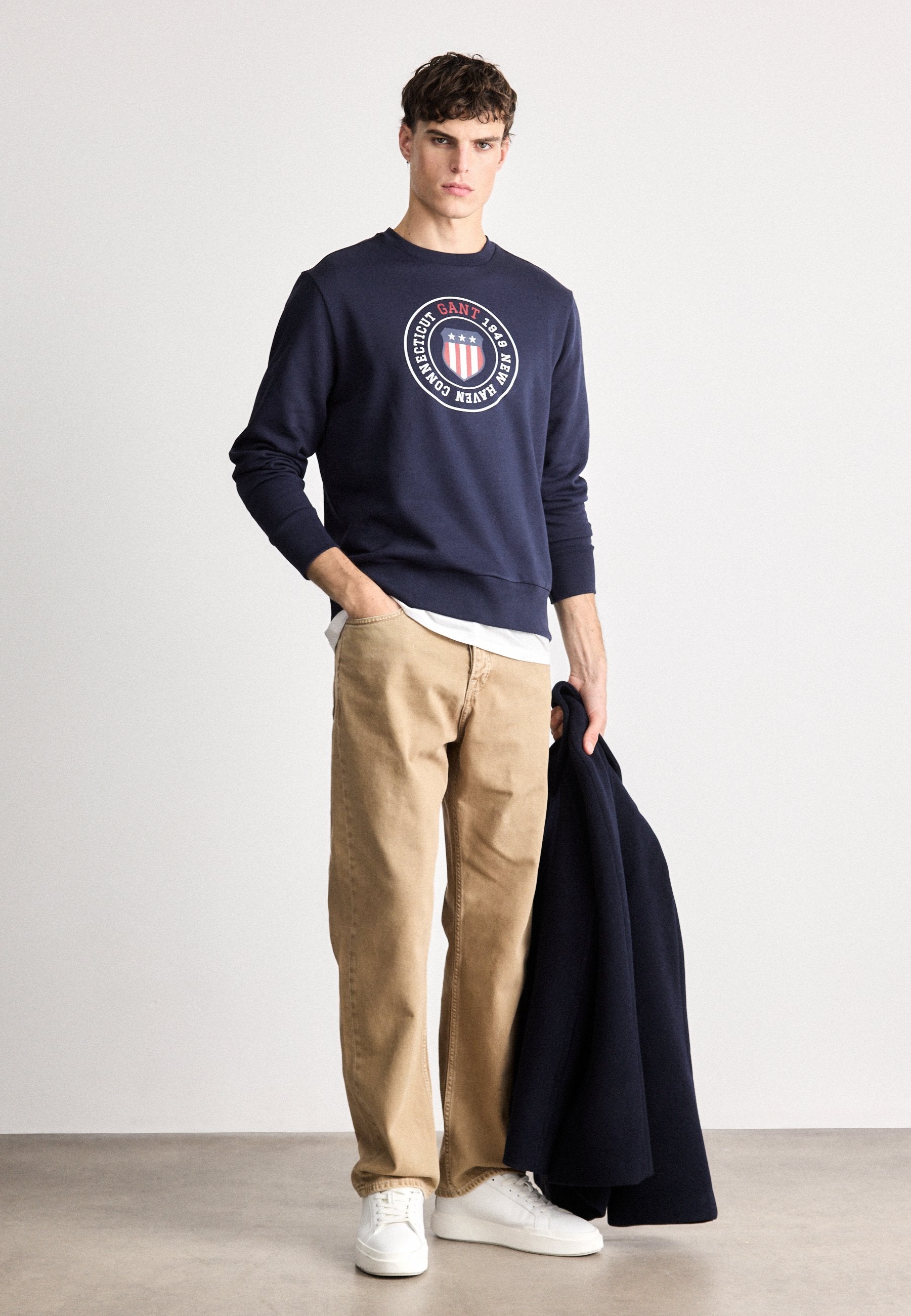GRAPHIC C NECK - Sweatshirt - evening blue