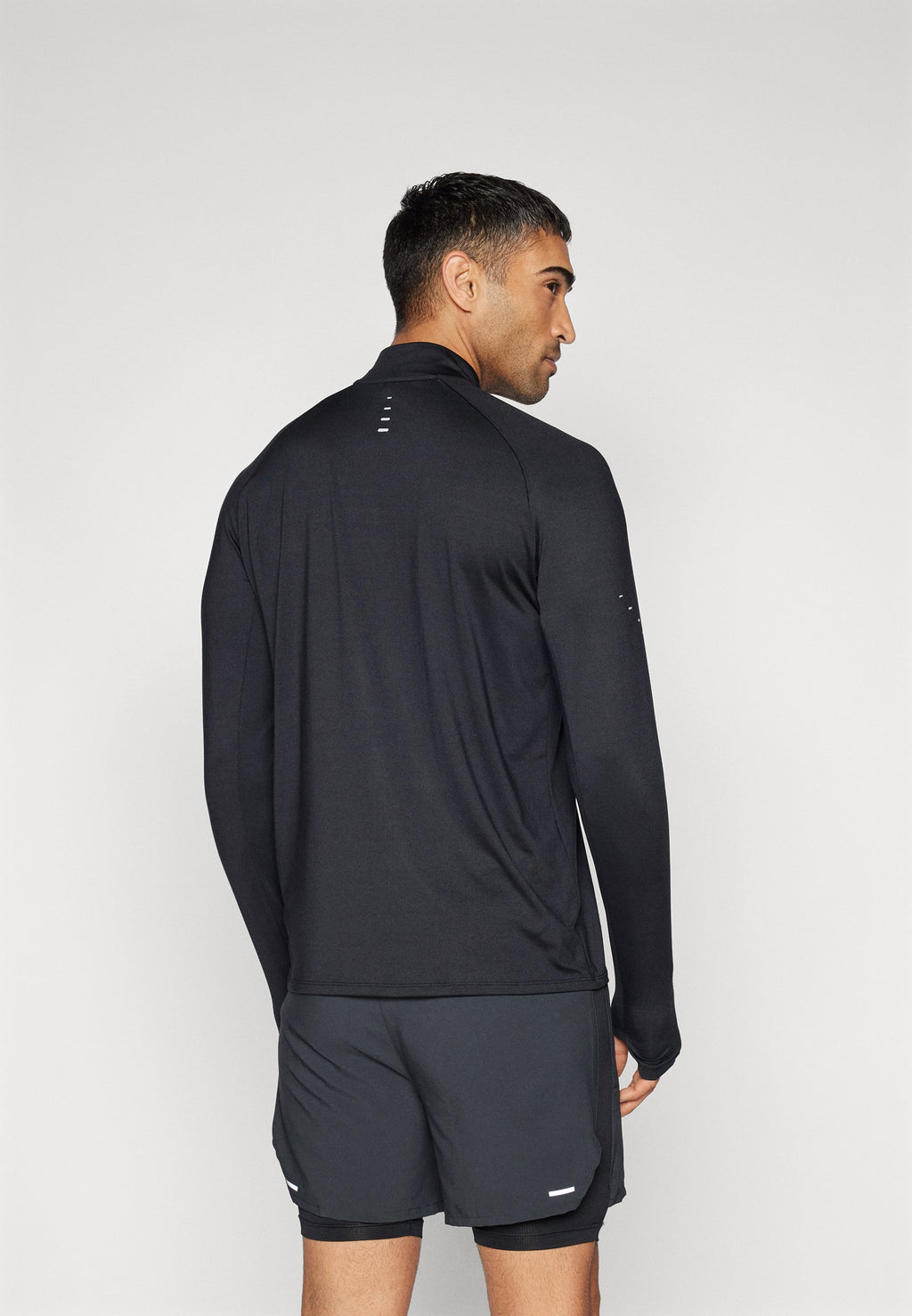 STRIDE MIDLAYER - Long sleeved top - black/reflective silver