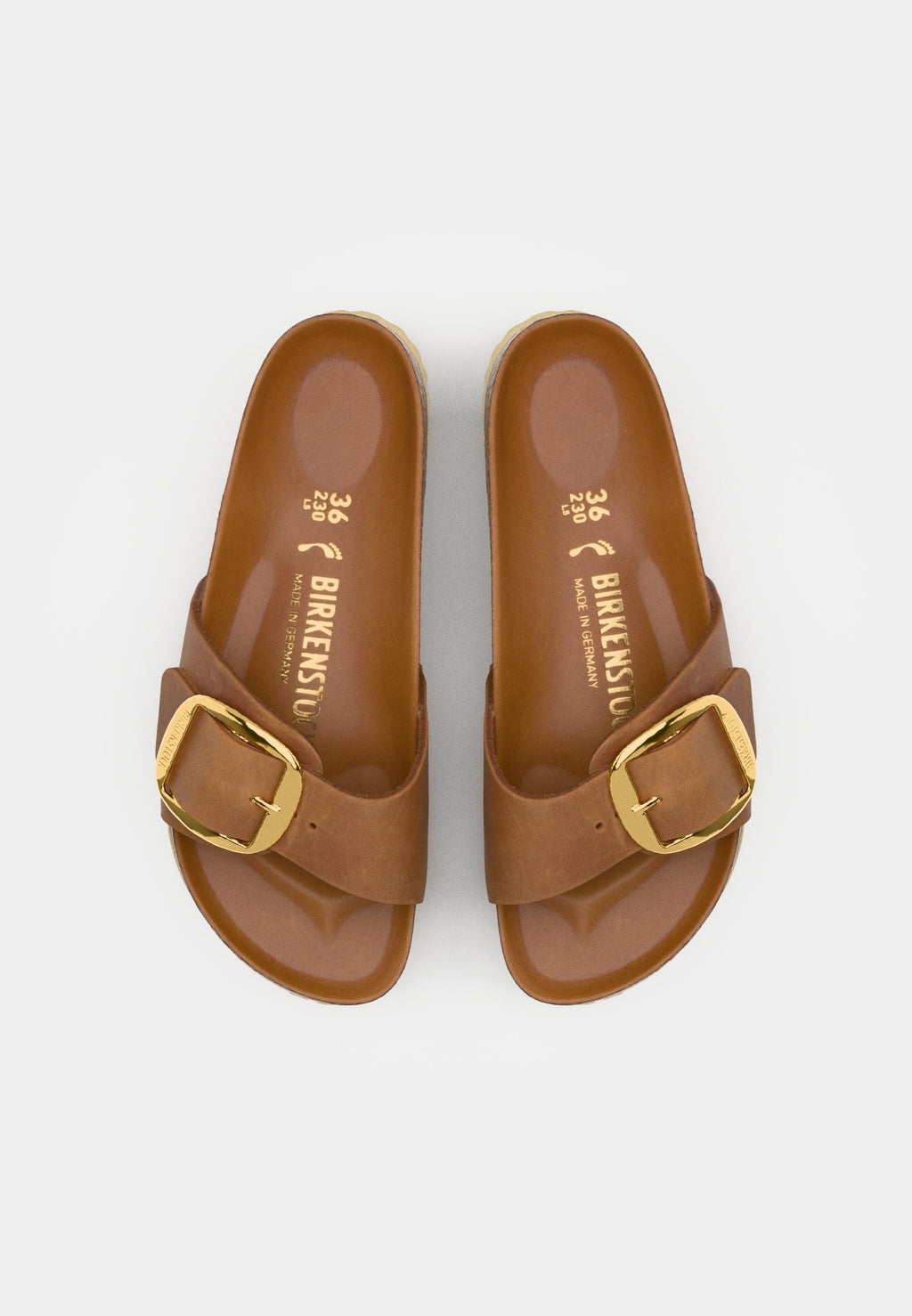 MADRID BIG BUCKLE LEOI COGNAC HEXS - NARROW - Sandals - cognac