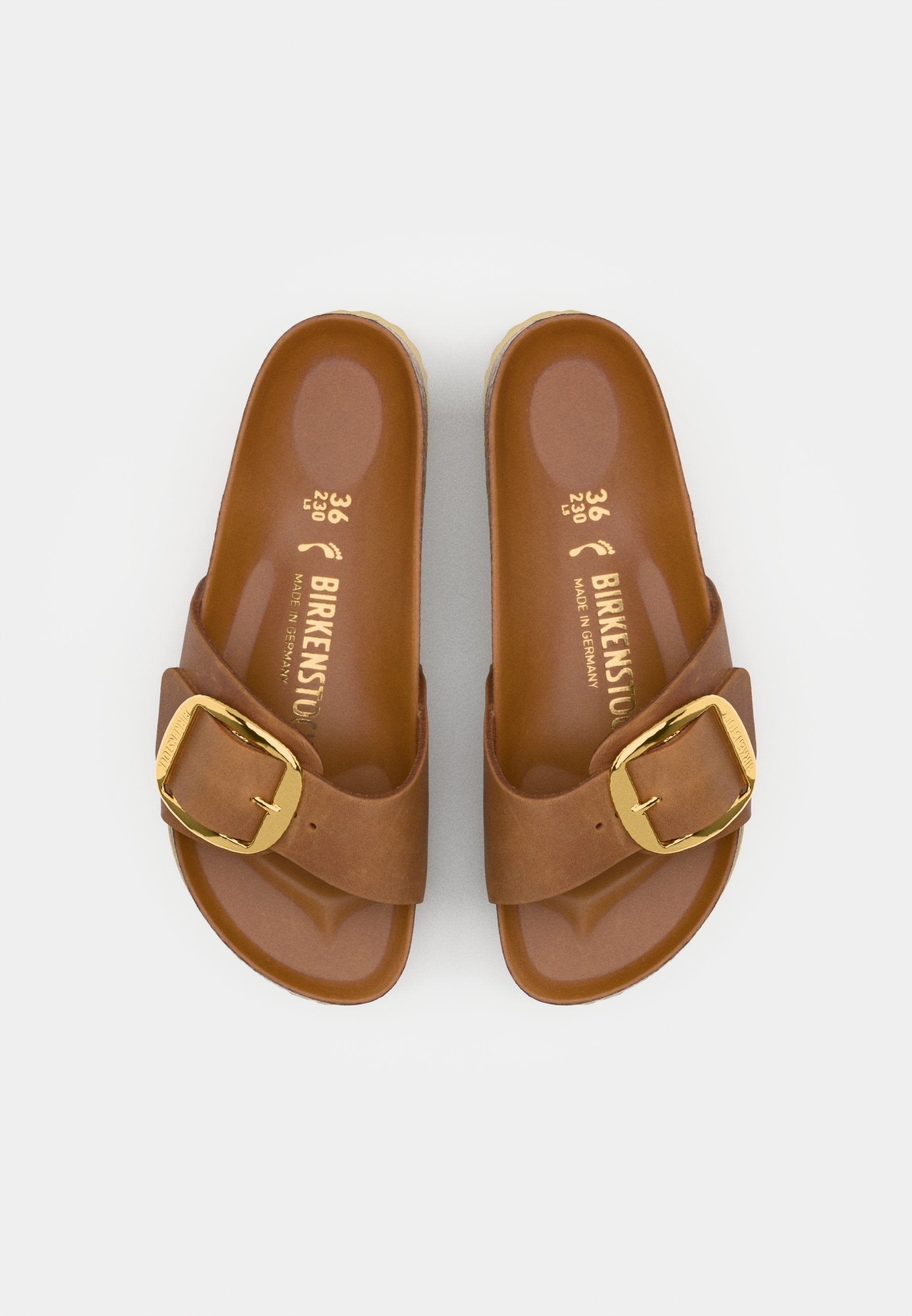MADRID BIG BUCKLE LEOI COGNAC HEXS - NARROW - Sandals - cognac