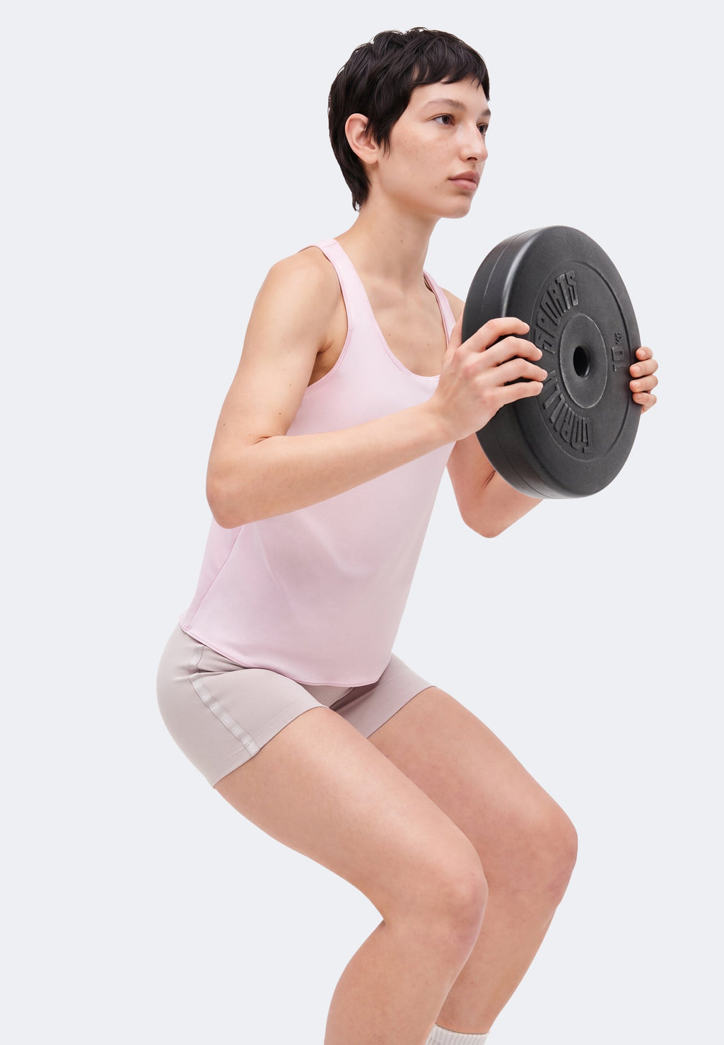 TANK ELASTIKA - Top - pink foam/white