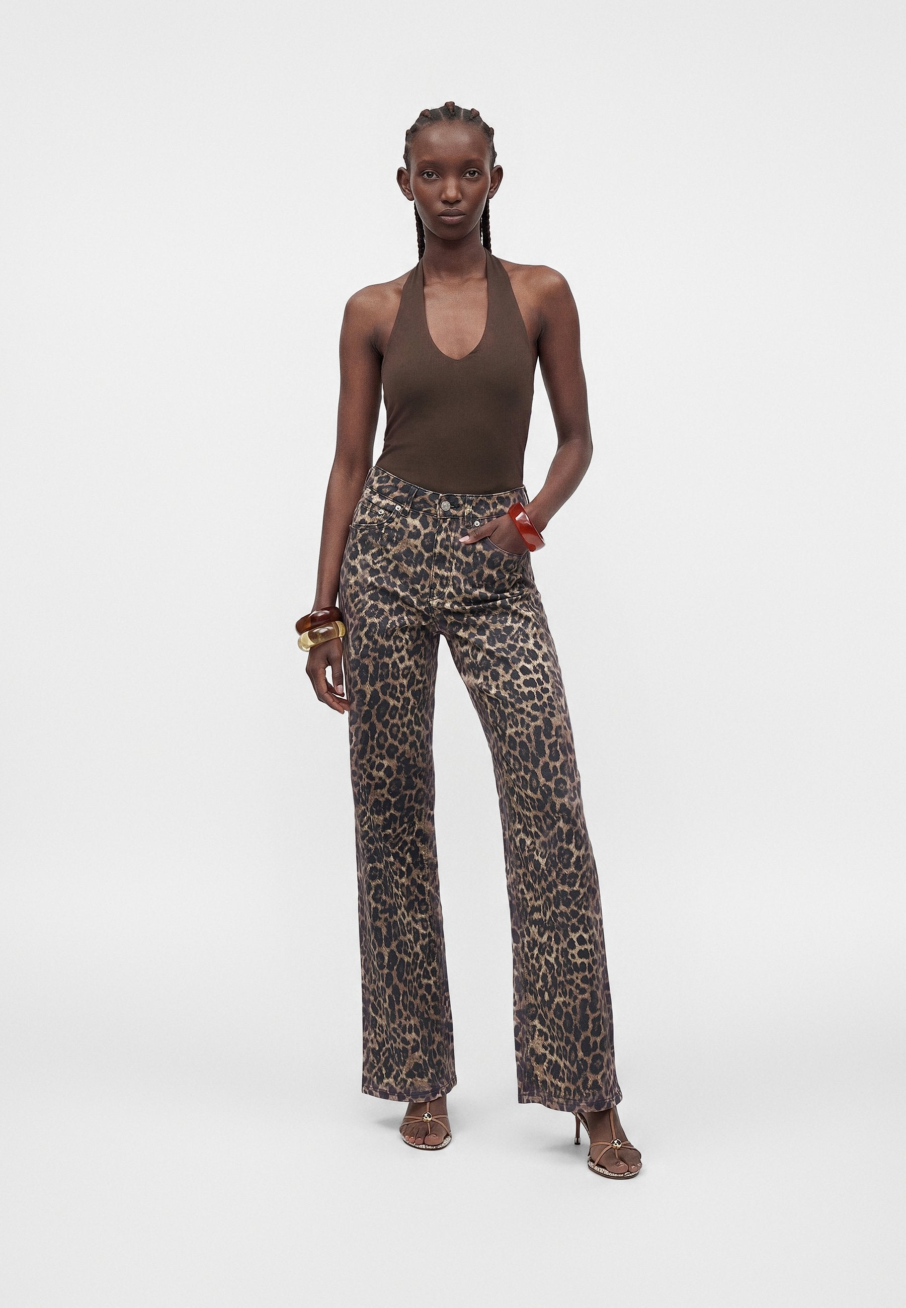 Classic JXSARAH Classic - Trousers - black/brown