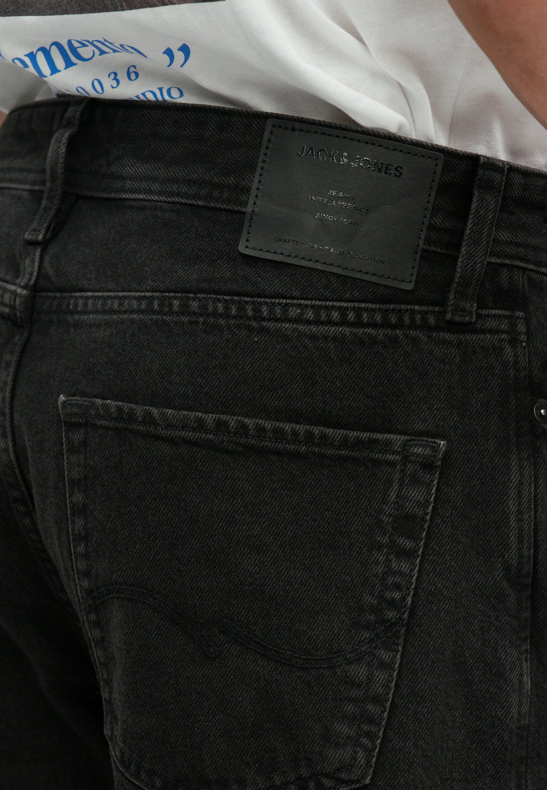 JJIEDDIE JJORIGINAL Loose Fit High Rise - Relaxed fit jeans - black denim