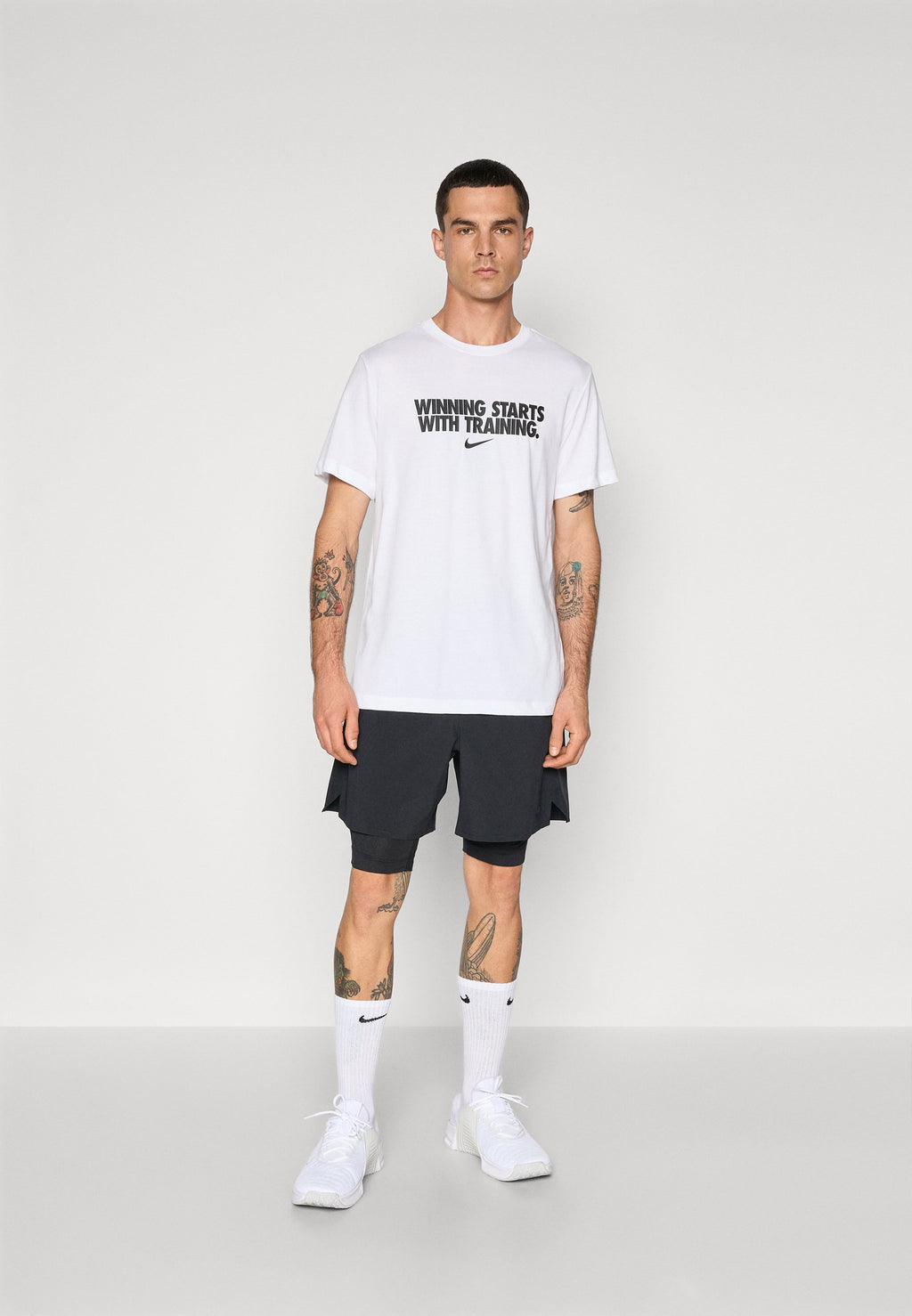 Sports T-shirt - white/black