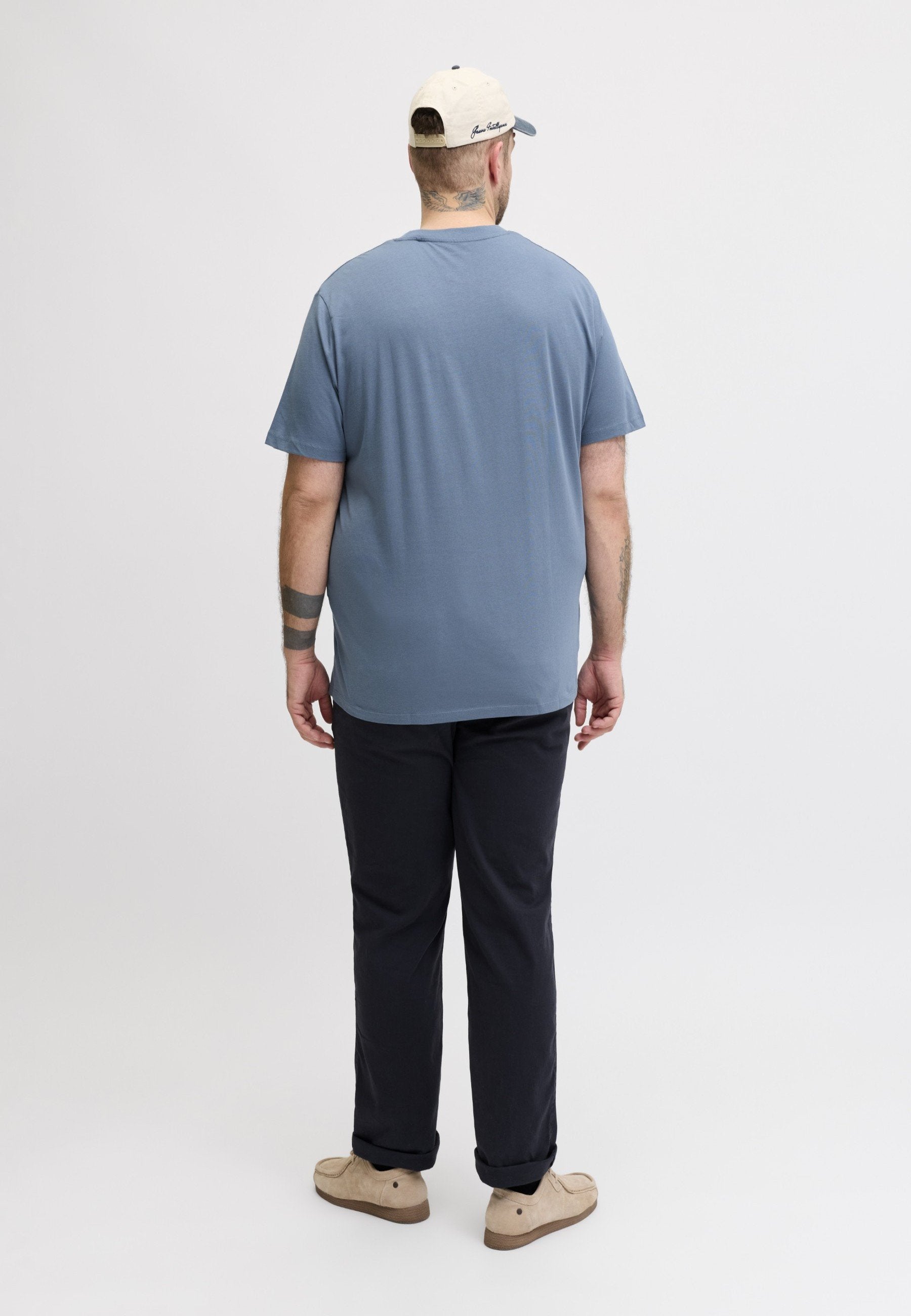Plus Size Plain - Basic T-shirt - blue mirage