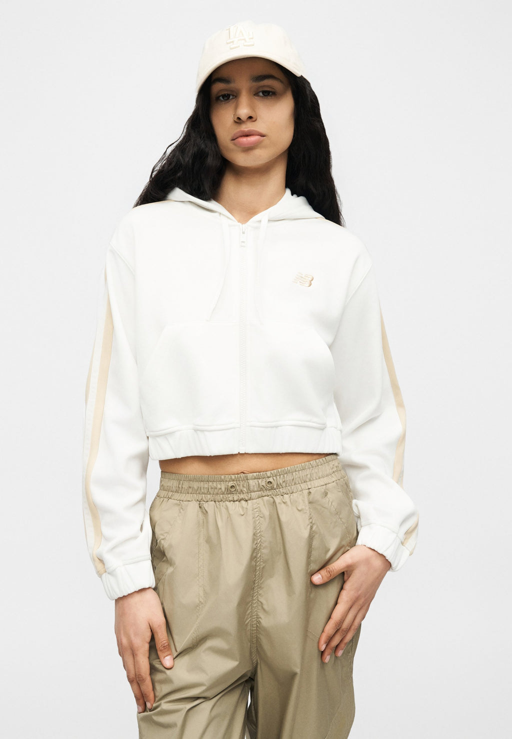 FULL ZIP - Zip-up sweatshirt - sea salt
