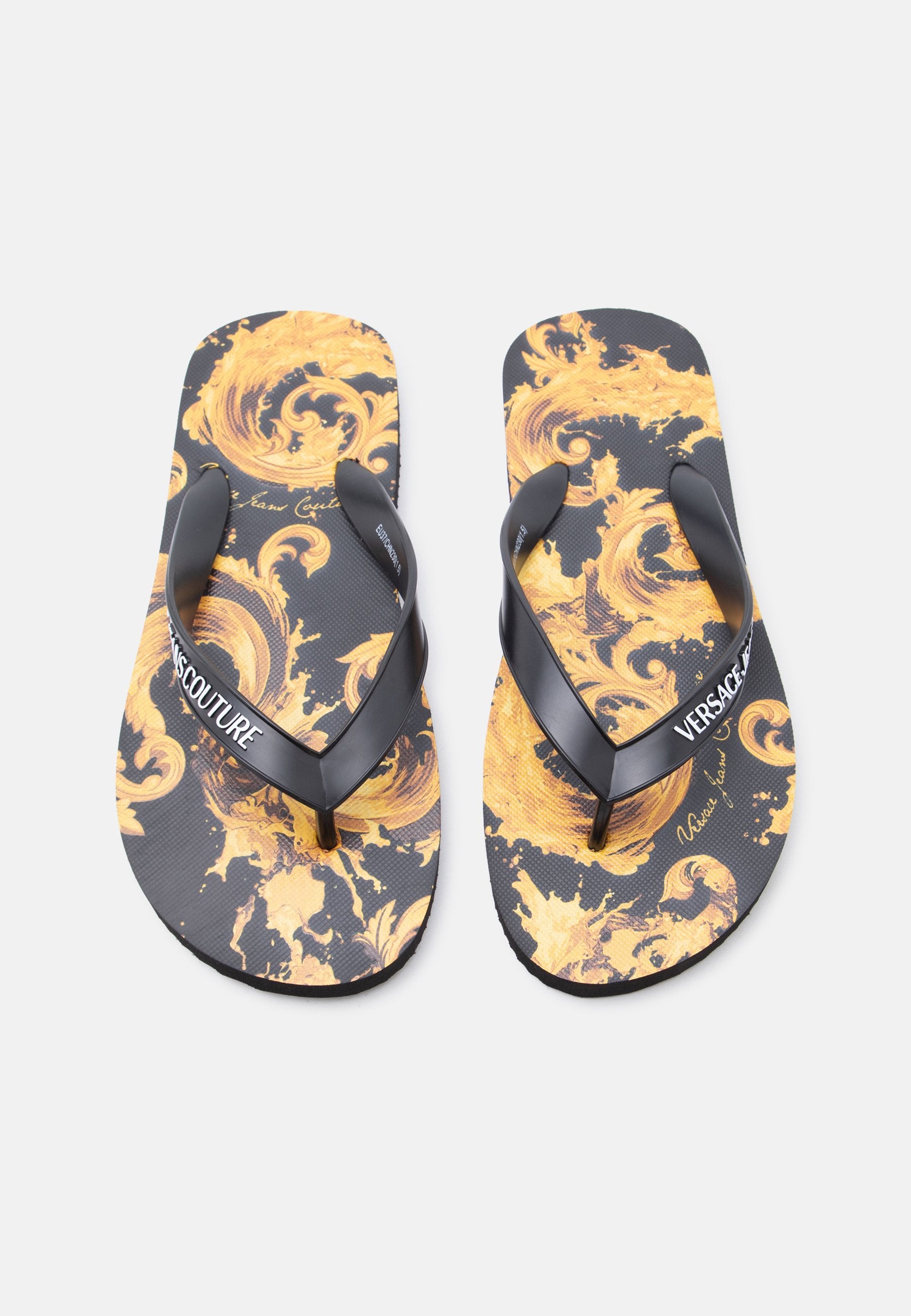FONDO - T-bar sandals - black/gold-coloured