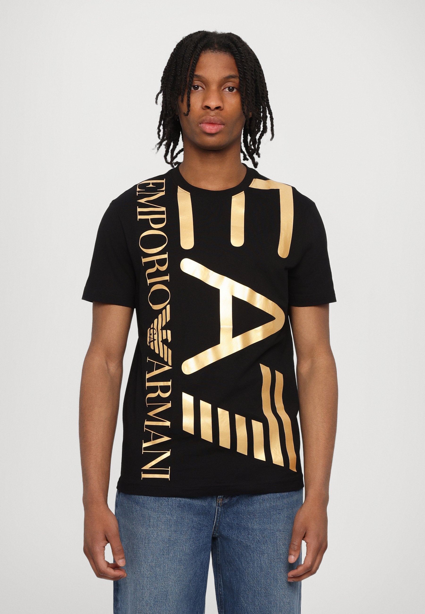 T-SHIRT LOGO SÉRIE TRAIN UNISEXE - T-shirt imprimé - noir or