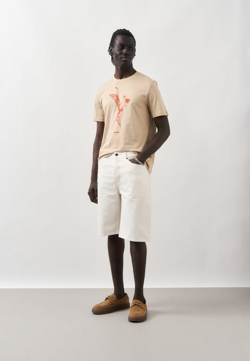 T-shirt imprimé - beige moyen