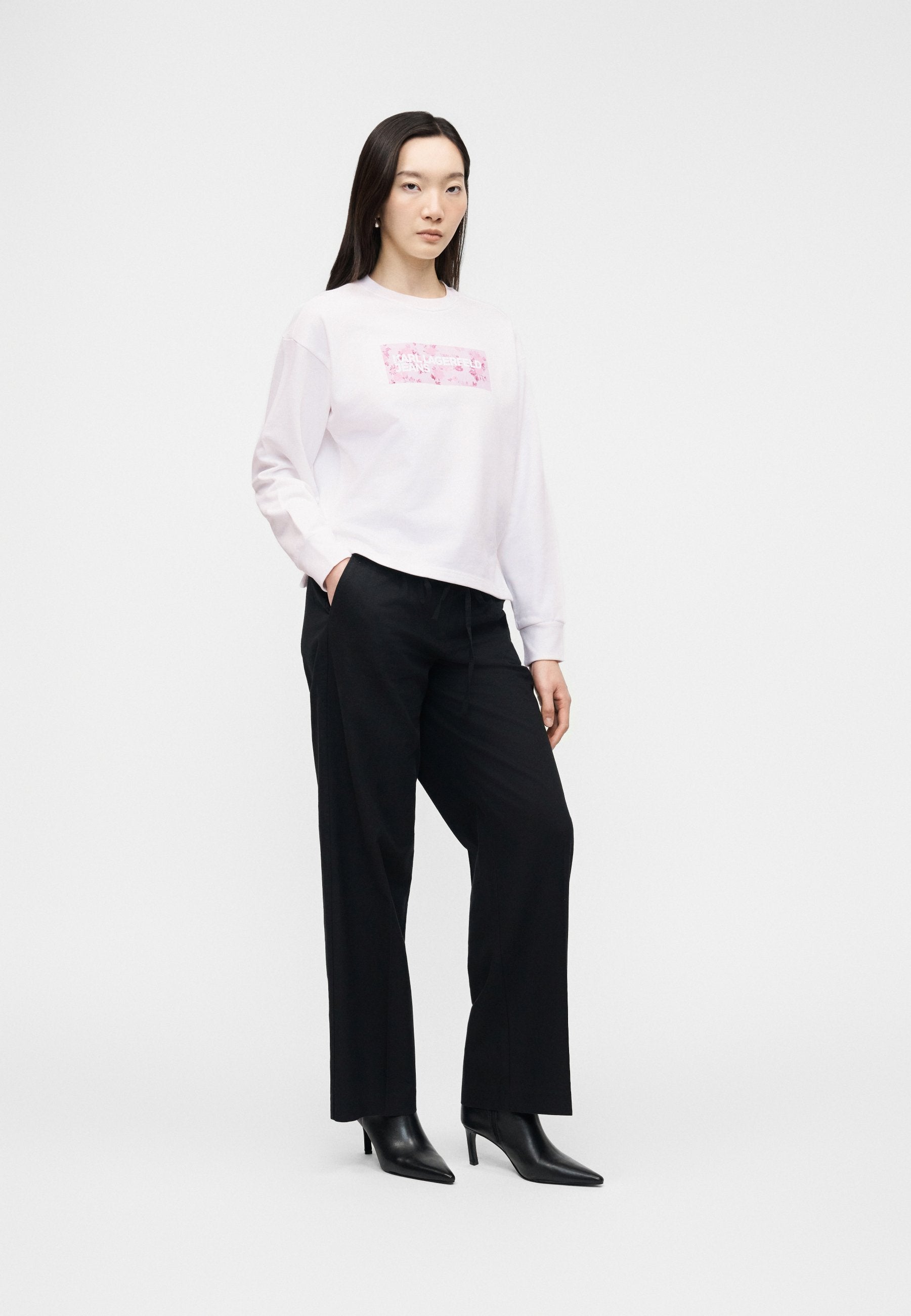 FLORAL LOGO  - Sweatshirt - white