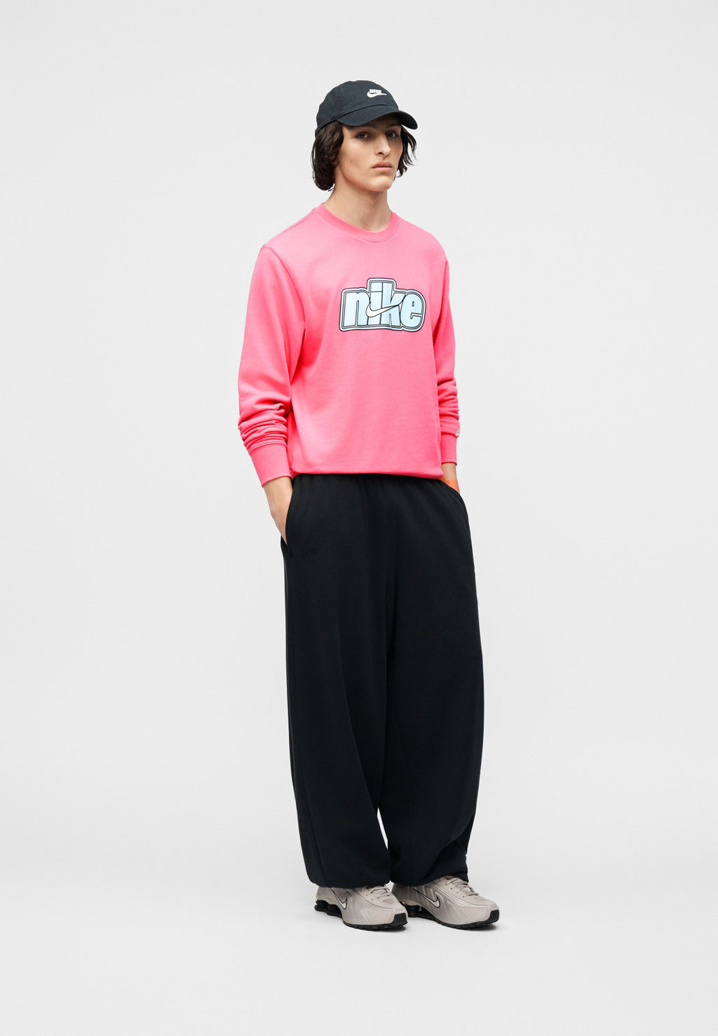 CREW UNISEX - Sweatshirt - pinksicle/white