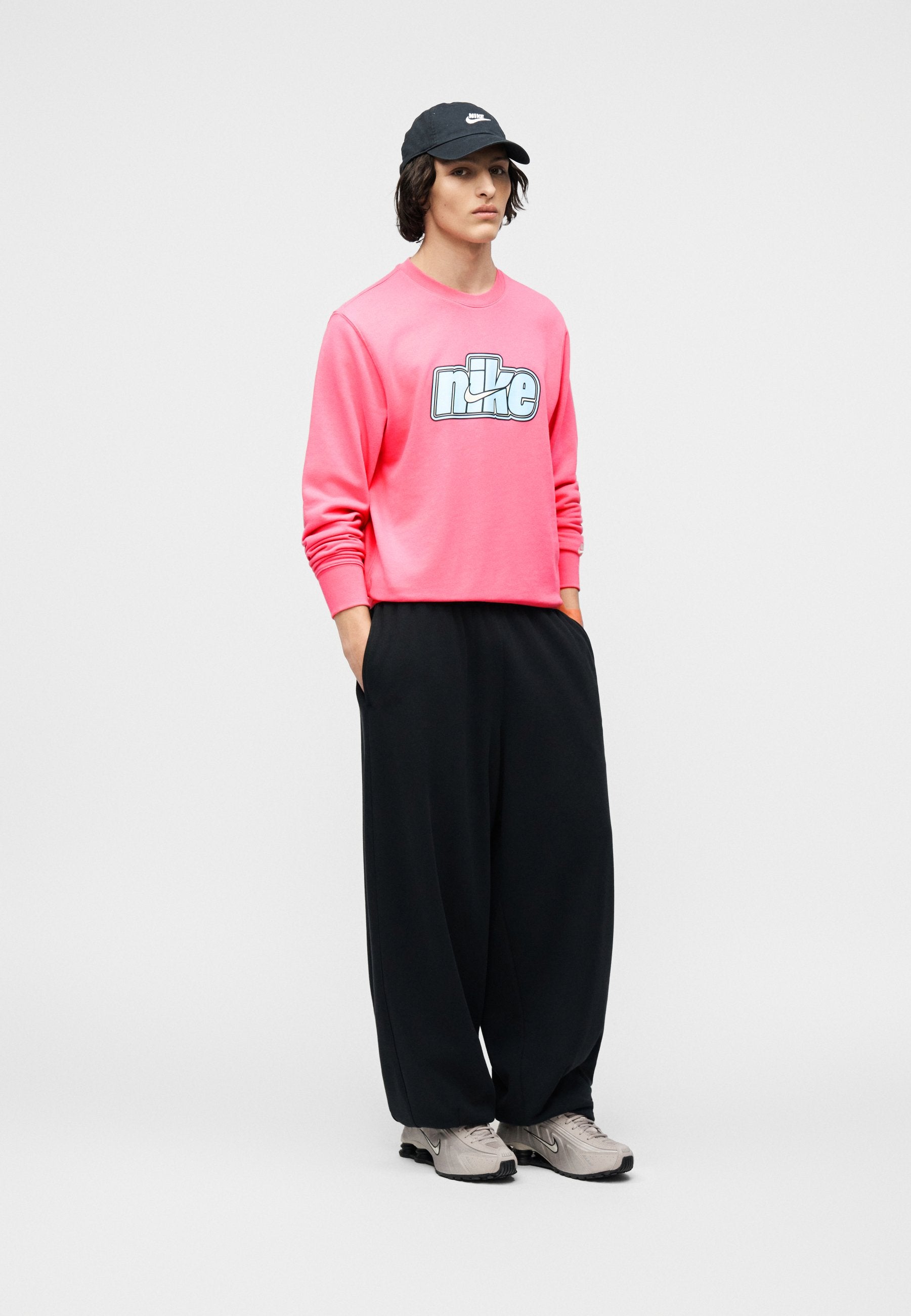 CREW UNISEX - Sweatshirt - pinksicle/white