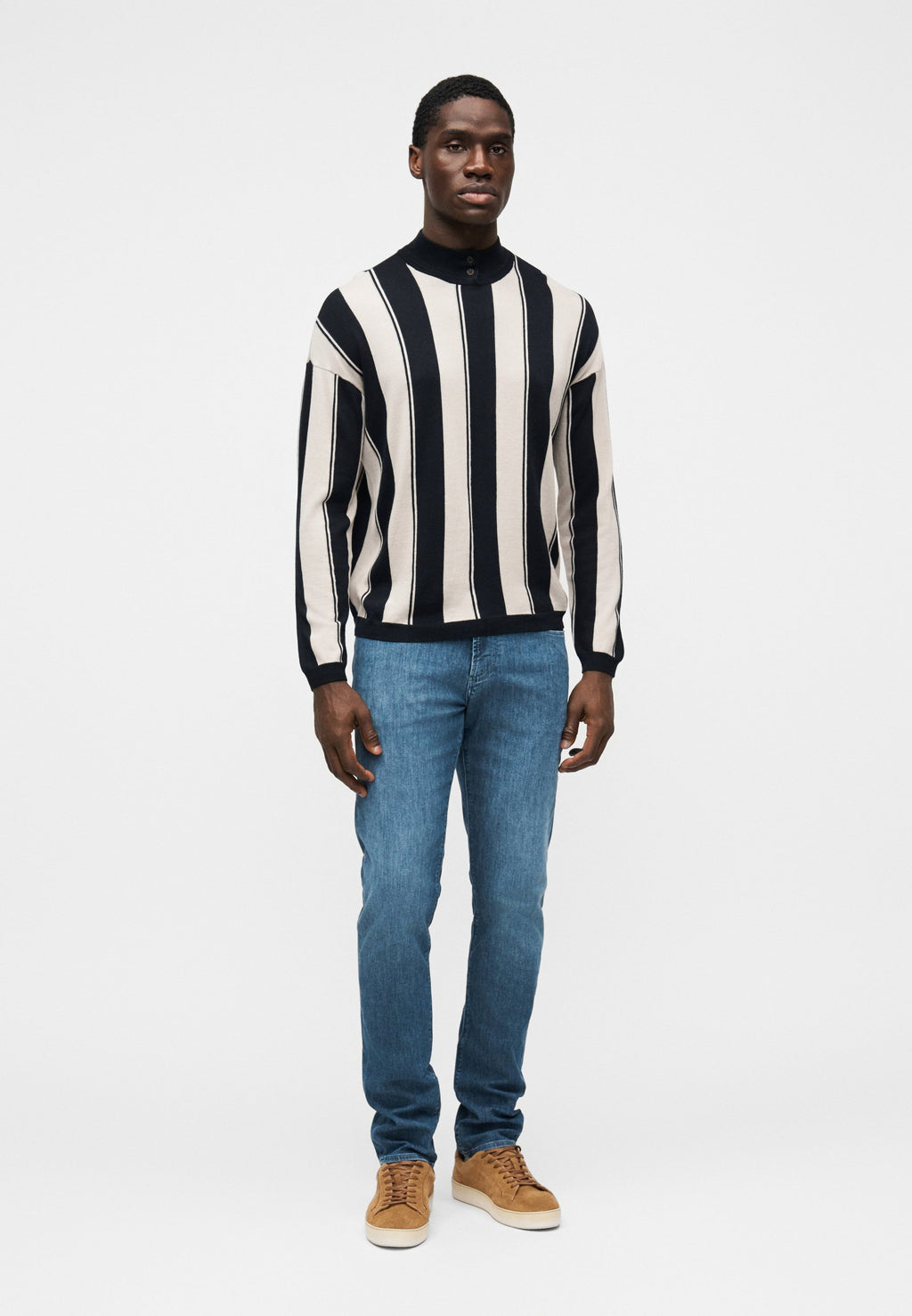 Jumper - navy/light beige