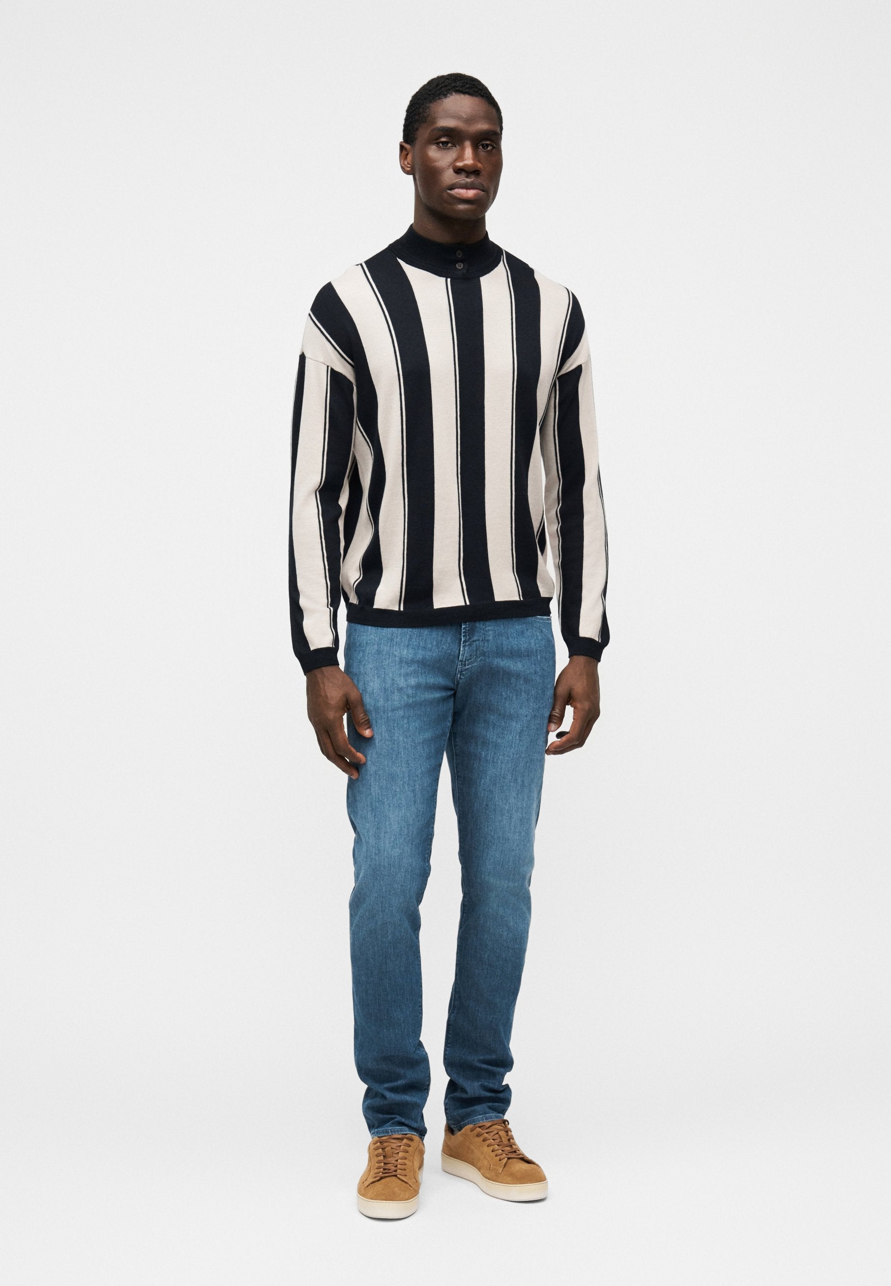Jumper - navy/light beige