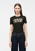 Print T-shirt - black/gold-coloured