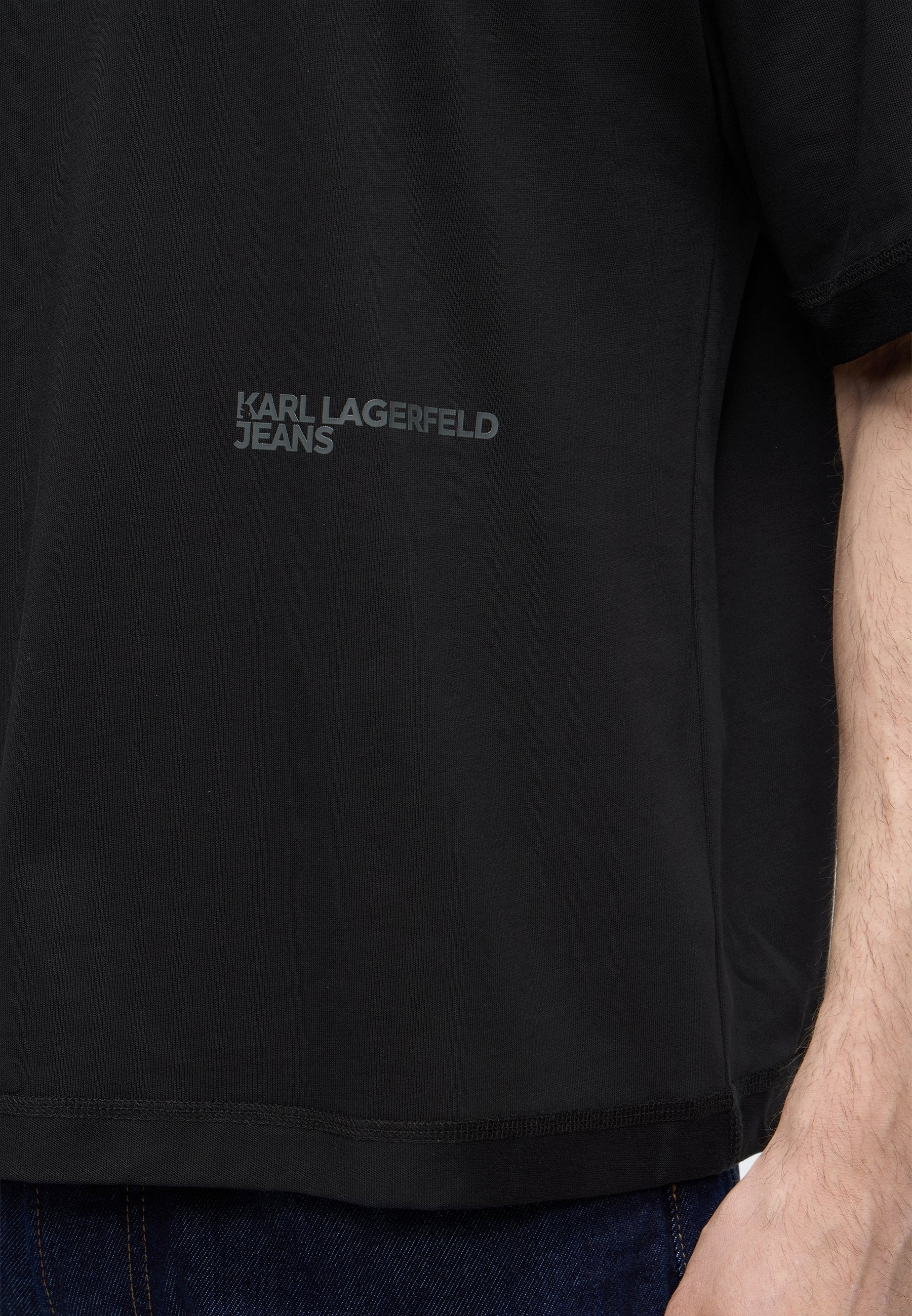 INSIDE OUT BOXY  - Basic T-shirt - black