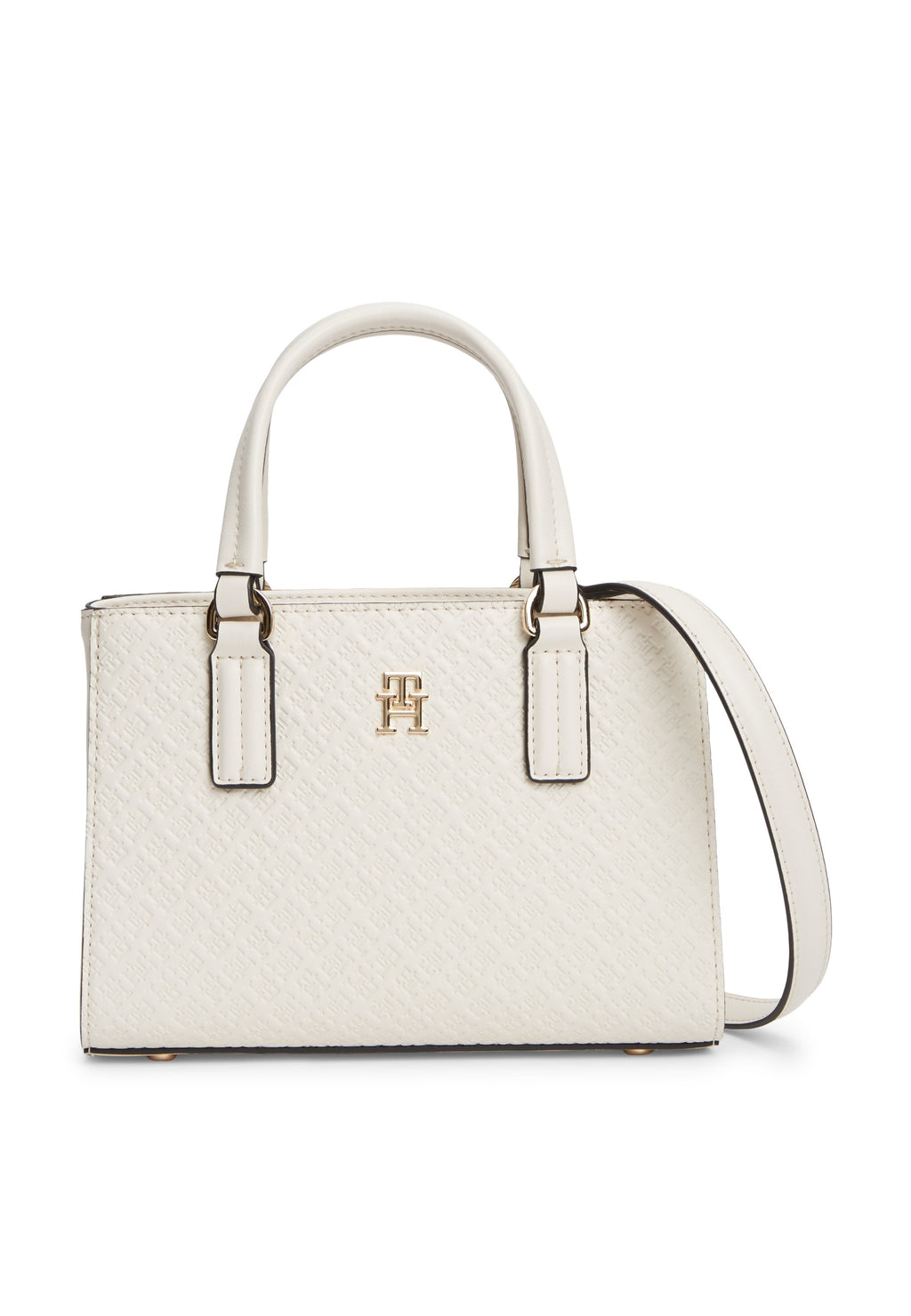 TH MONOGRAM CROSSBODY TOTE BAG - Handbag - soft cream