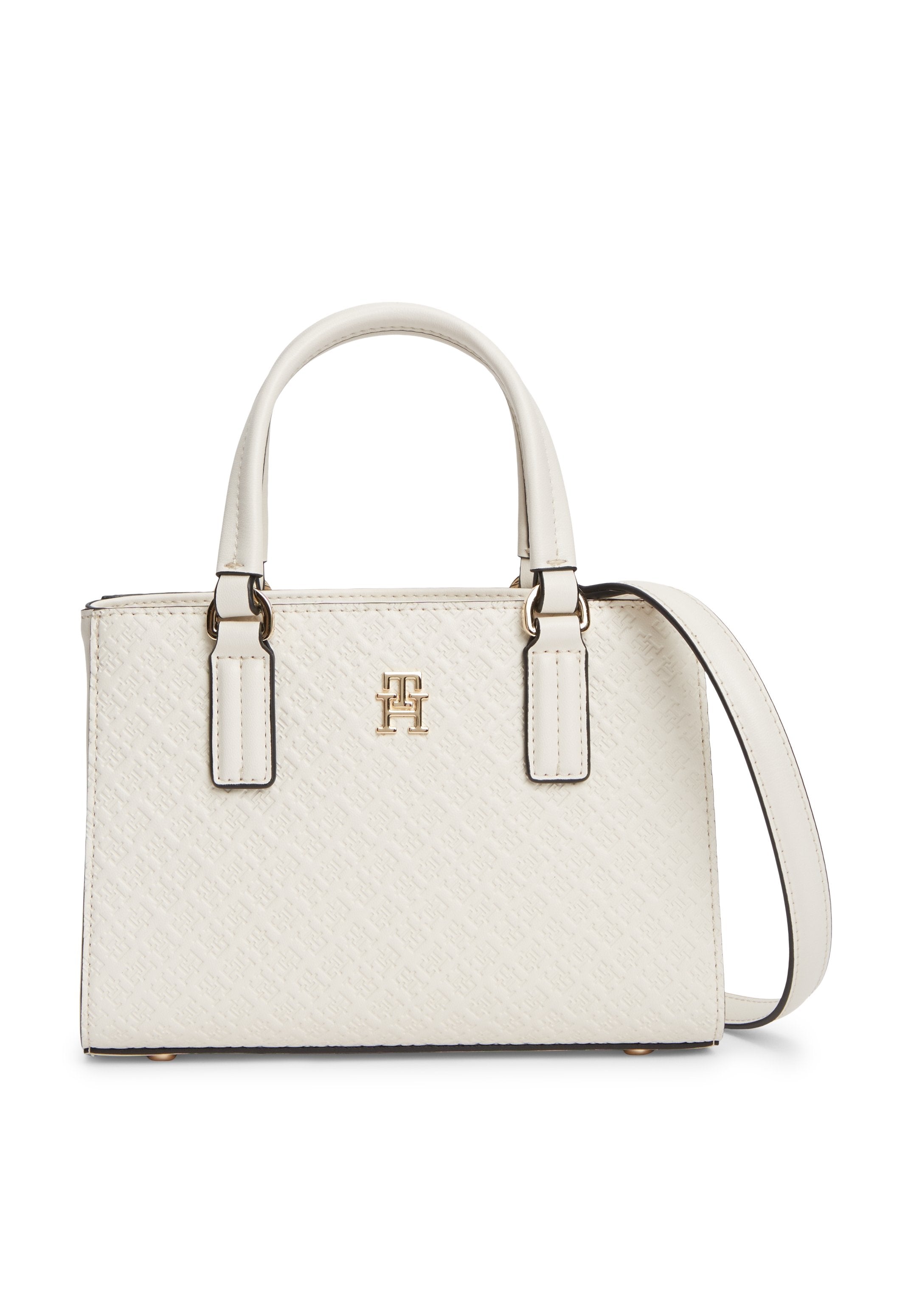 TH MONOGRAM CROSSBODY TOTE BAG - Handbag - soft cream