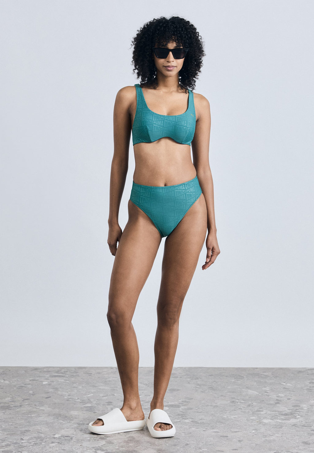 SWIM KADIN KABARTMALI U YAKA - Bikini üstü - zümrüt buz