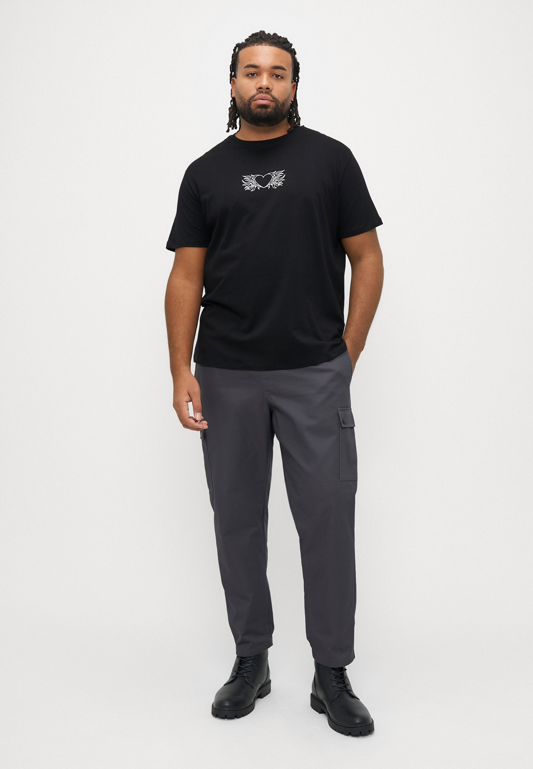 JJWOLFIE TEE CREW NECK 5 PACK - Print T-shirt - chocolate brown/white/moonbeam/black