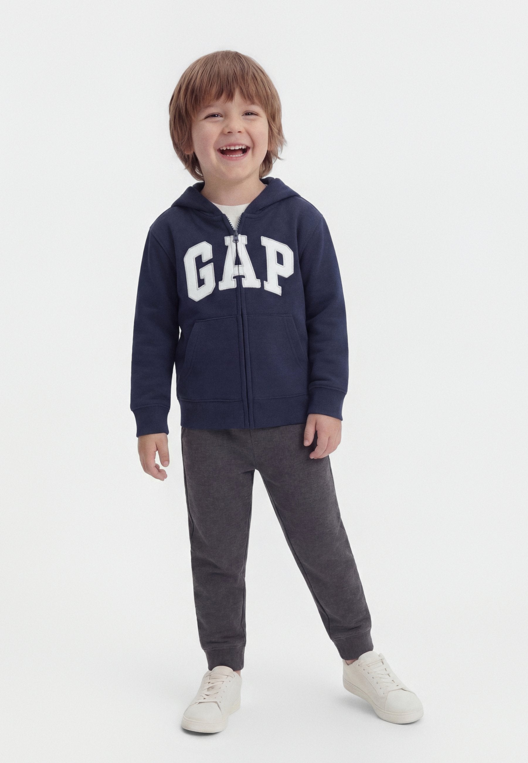 SWEAT À CAPUCHE ZIPPÉ À LOGO DÉCONTRACTÉ BABYGAP - Sweat zippé - marine tapisserie