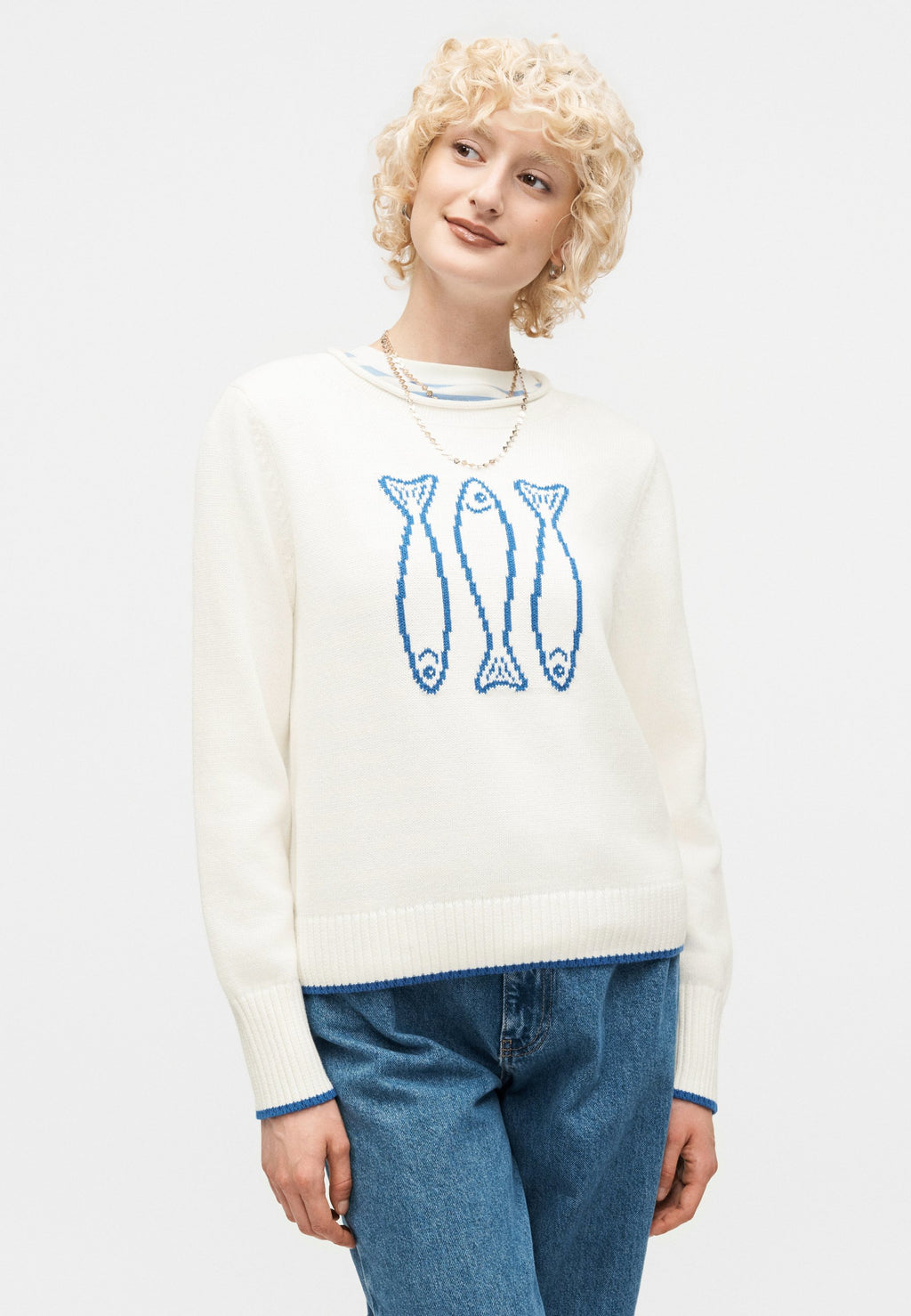 INTARSIA CREW - Jumper - white