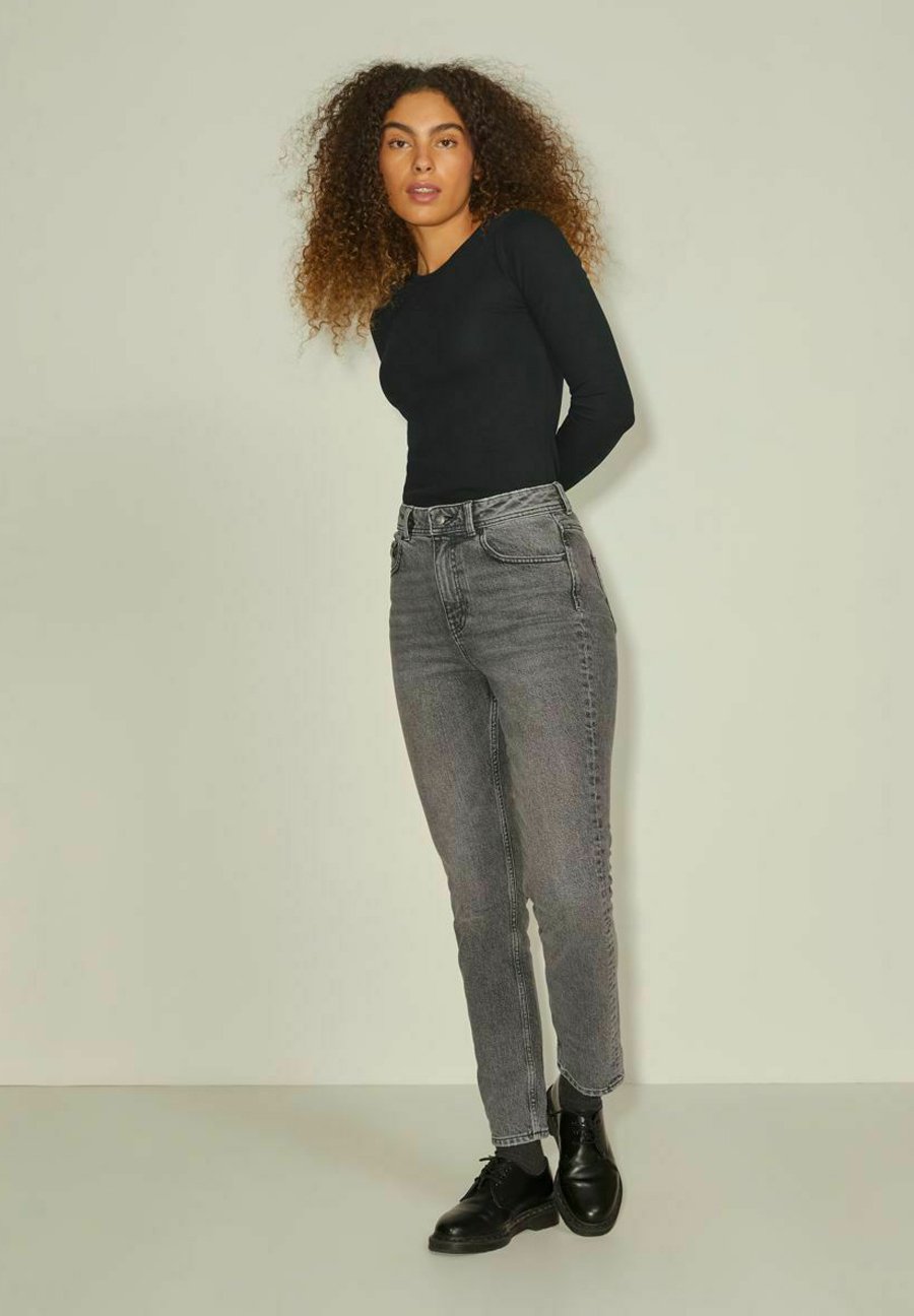 JXFREYA STR LS RIB TEE - Long sleeved top - black