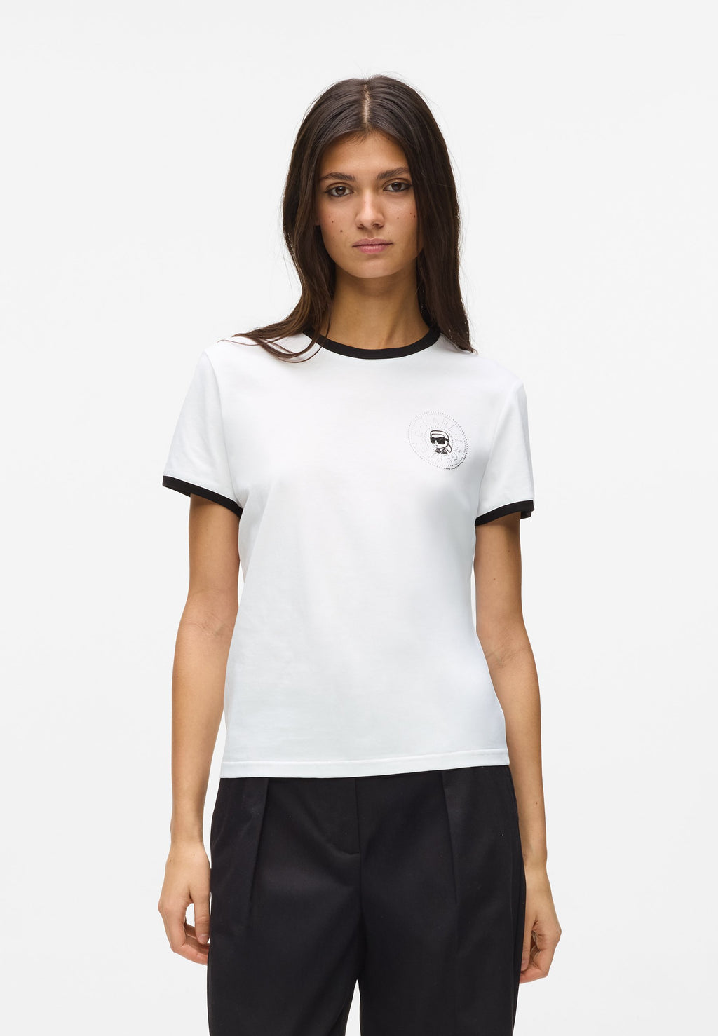 Print T-shirt - white/black