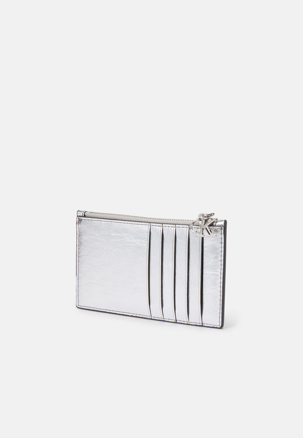 METALLIC ZIP CARDCASE - Wallet - silver-coloured