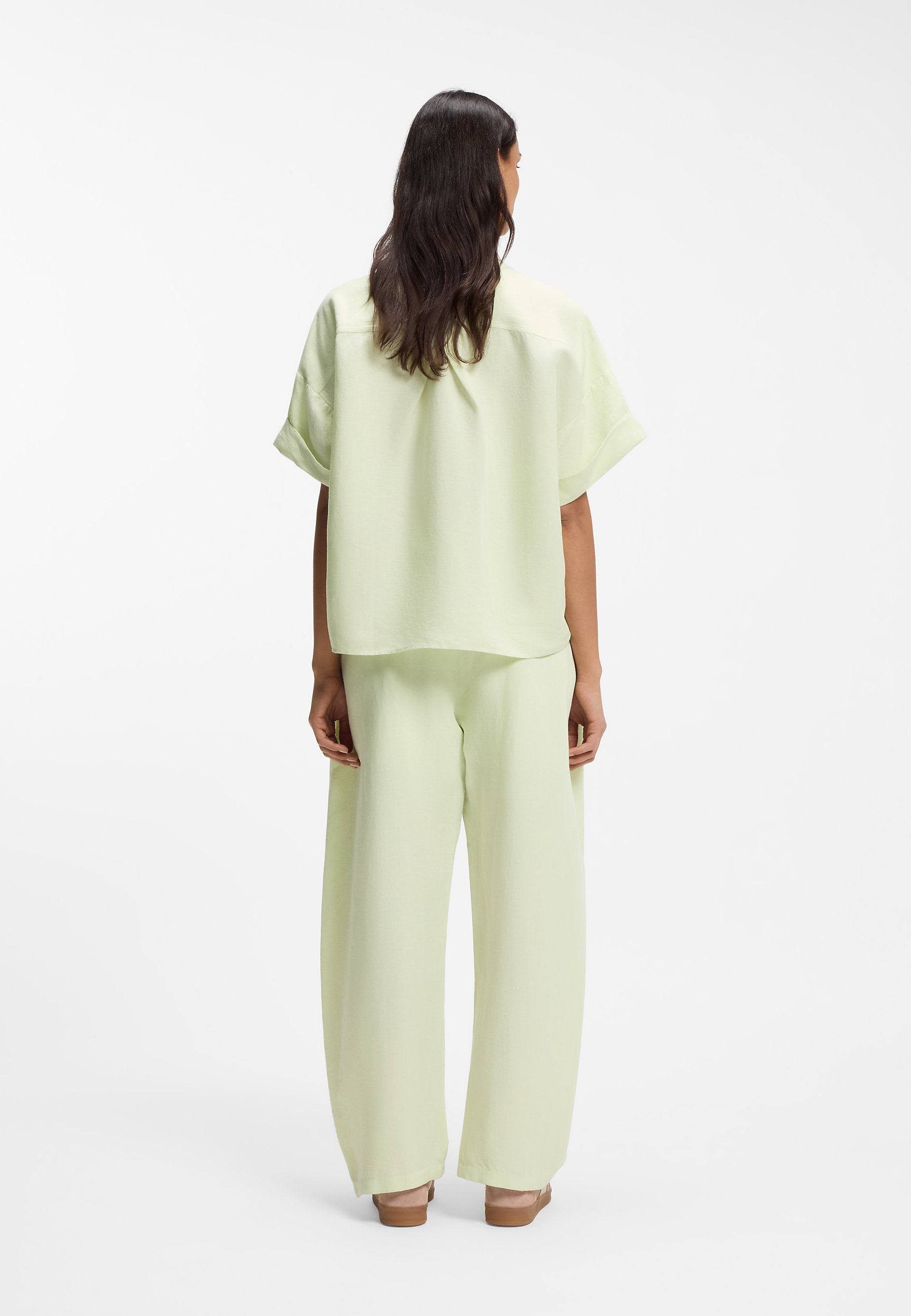 C_BISENAS - Button-down blouse - bright green