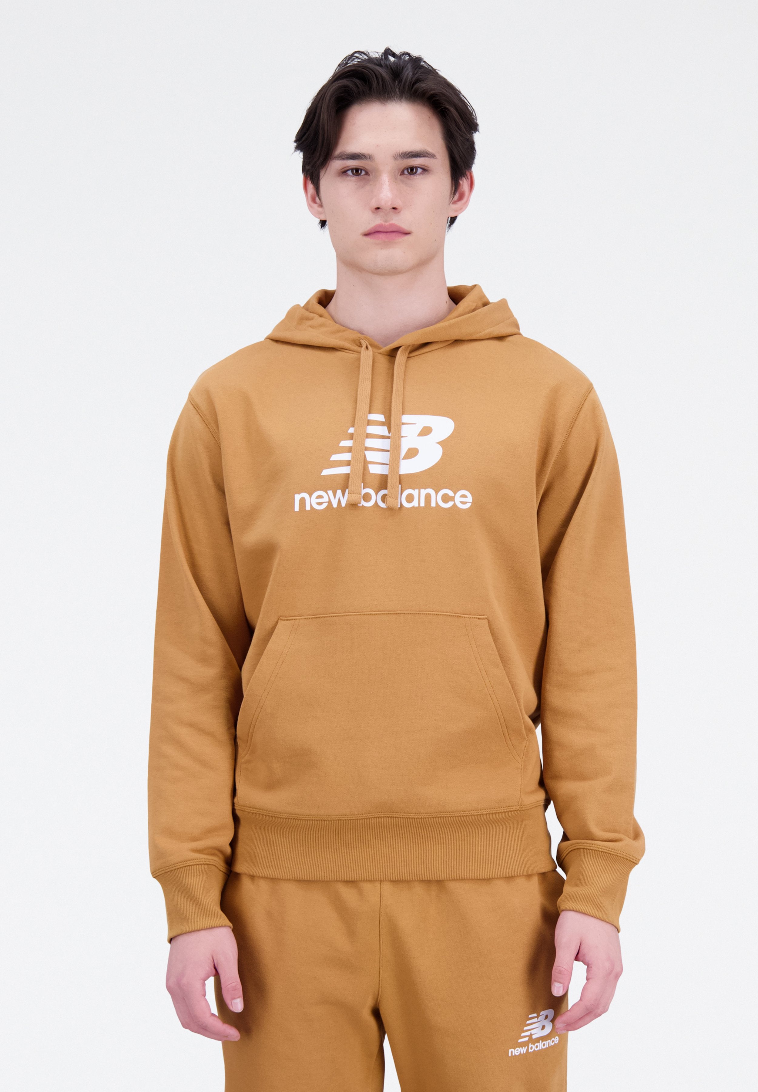 ESSENTIALS STACKED LOGO HOODIE - Hoodie - tobacco