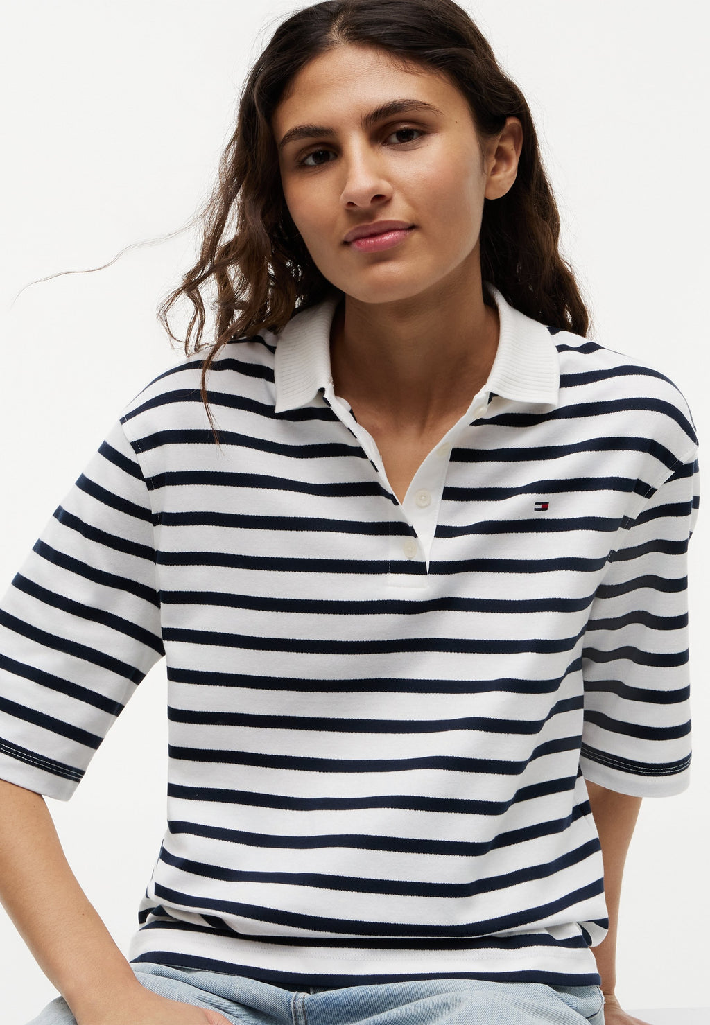 INTERLOCK - Print T-shirt - breton stripe ecru/dark night navy