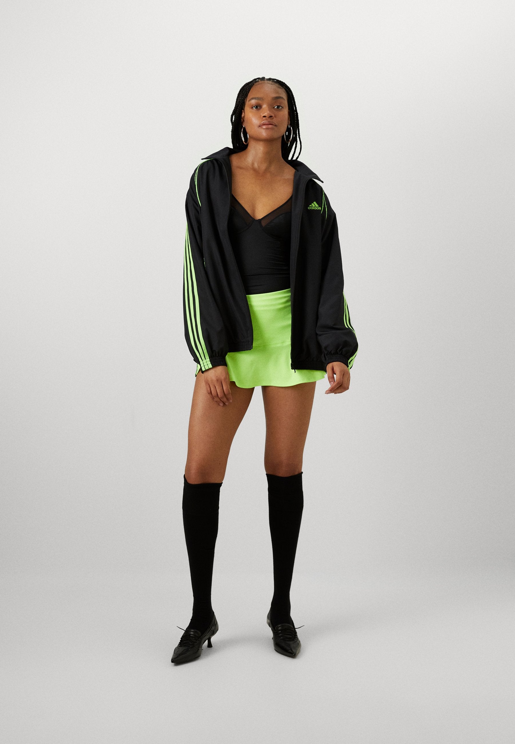 TEAMGEIST ADICOLOR - Light jacket - black/signal green