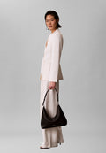 EMBLEM TOP ZIP HOBO - Handbag - black