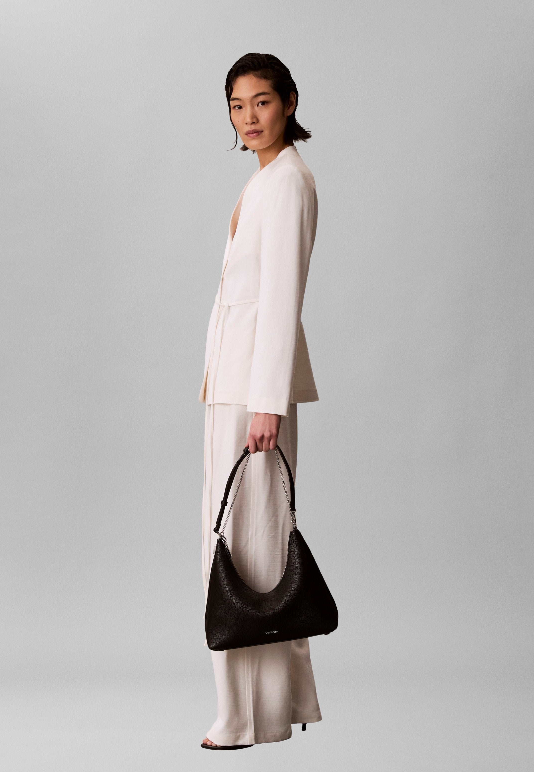 EMBLEM TOP ZIP HOBO - Handbag - black