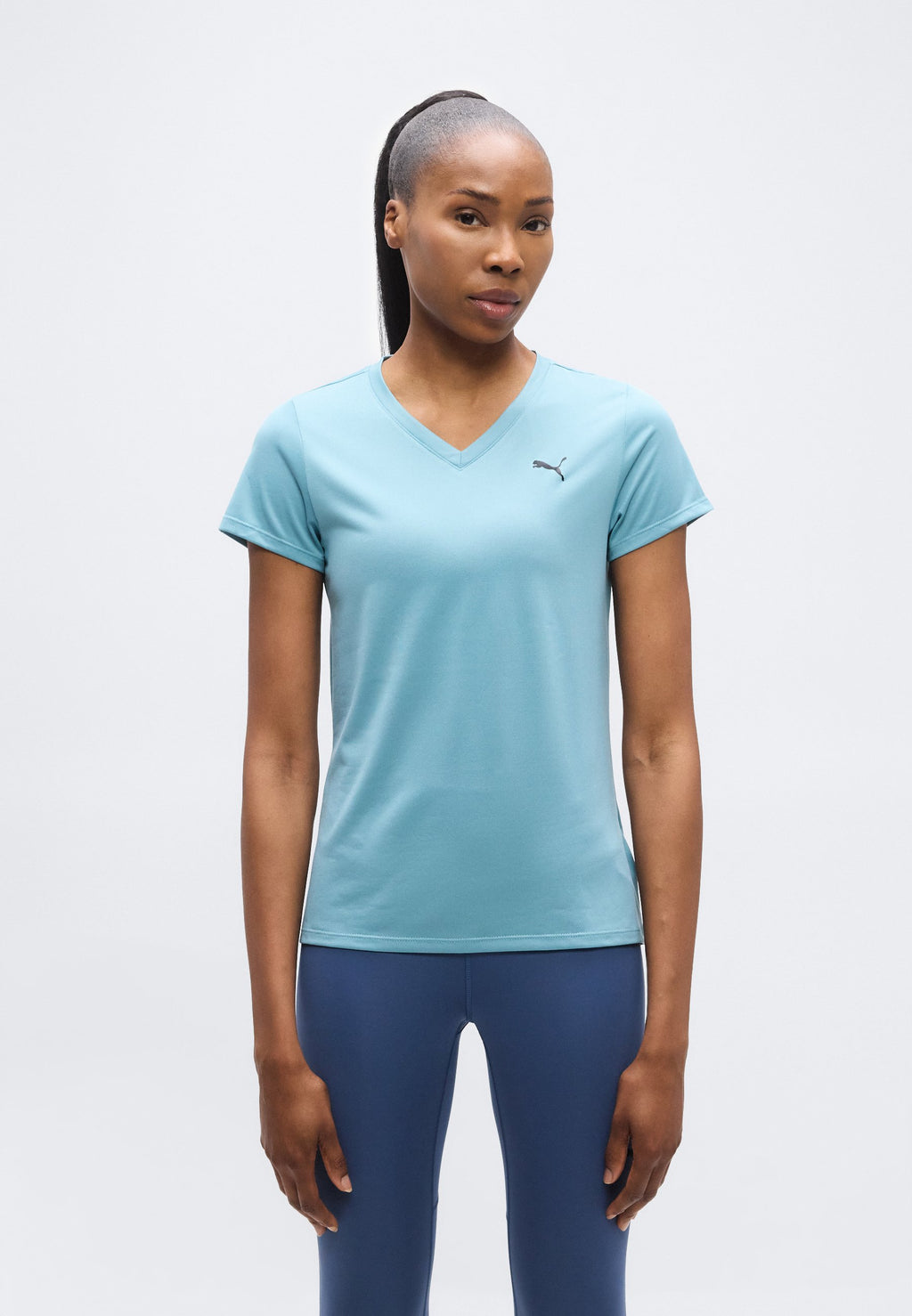 TAD ESSENTIAL V NECK TEE - Sports T-shirt - baltic sea blue
