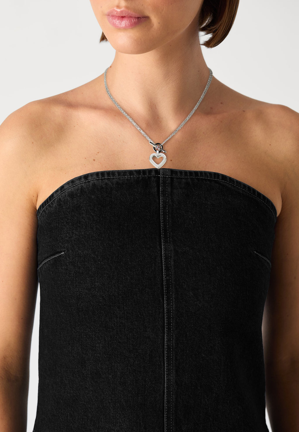 TOGGLE HEART - Necklace - silver-coloured