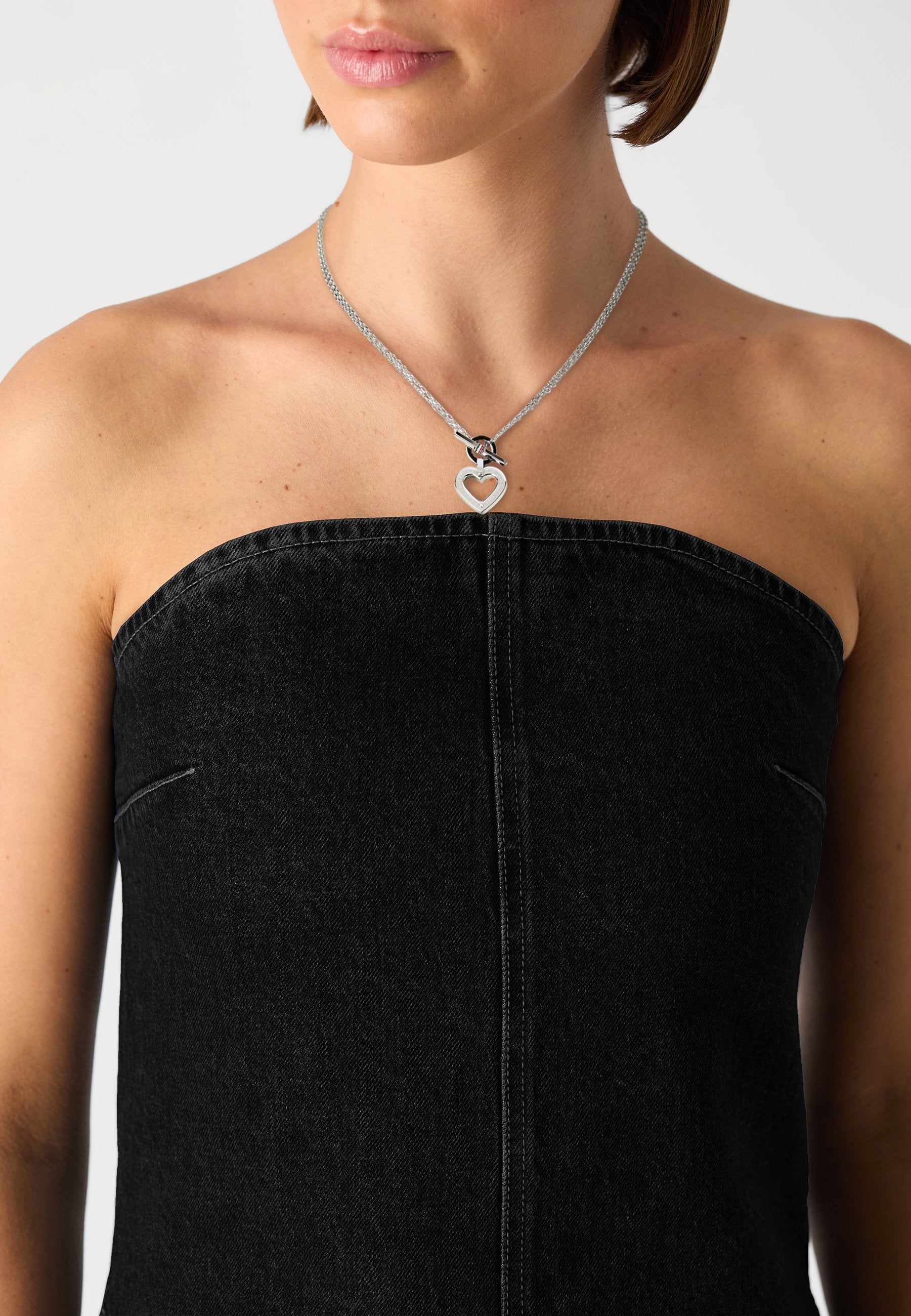 TOGGLE HEART - Necklace - silver-coloured