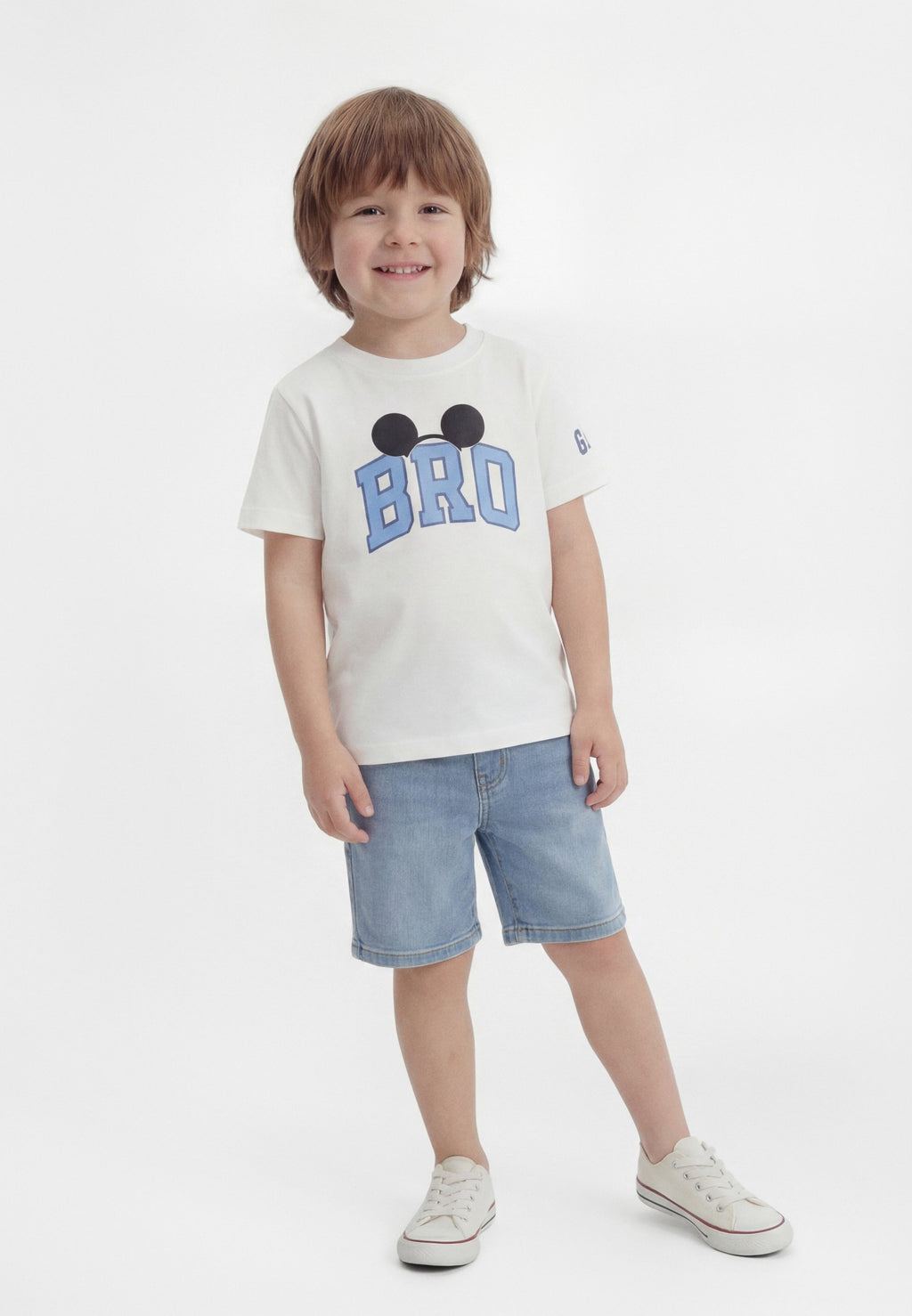 DISLOGO BRO - Print T-shirt - off-white/blue