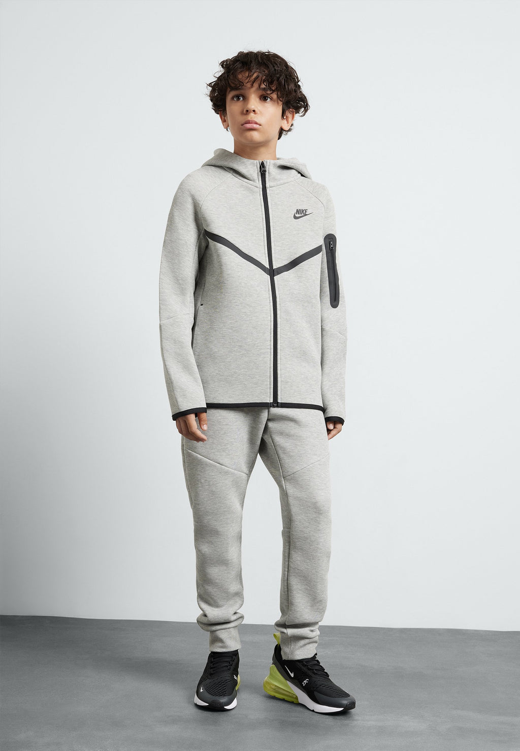 Zip-up sweatshirt - dark grey heather/black