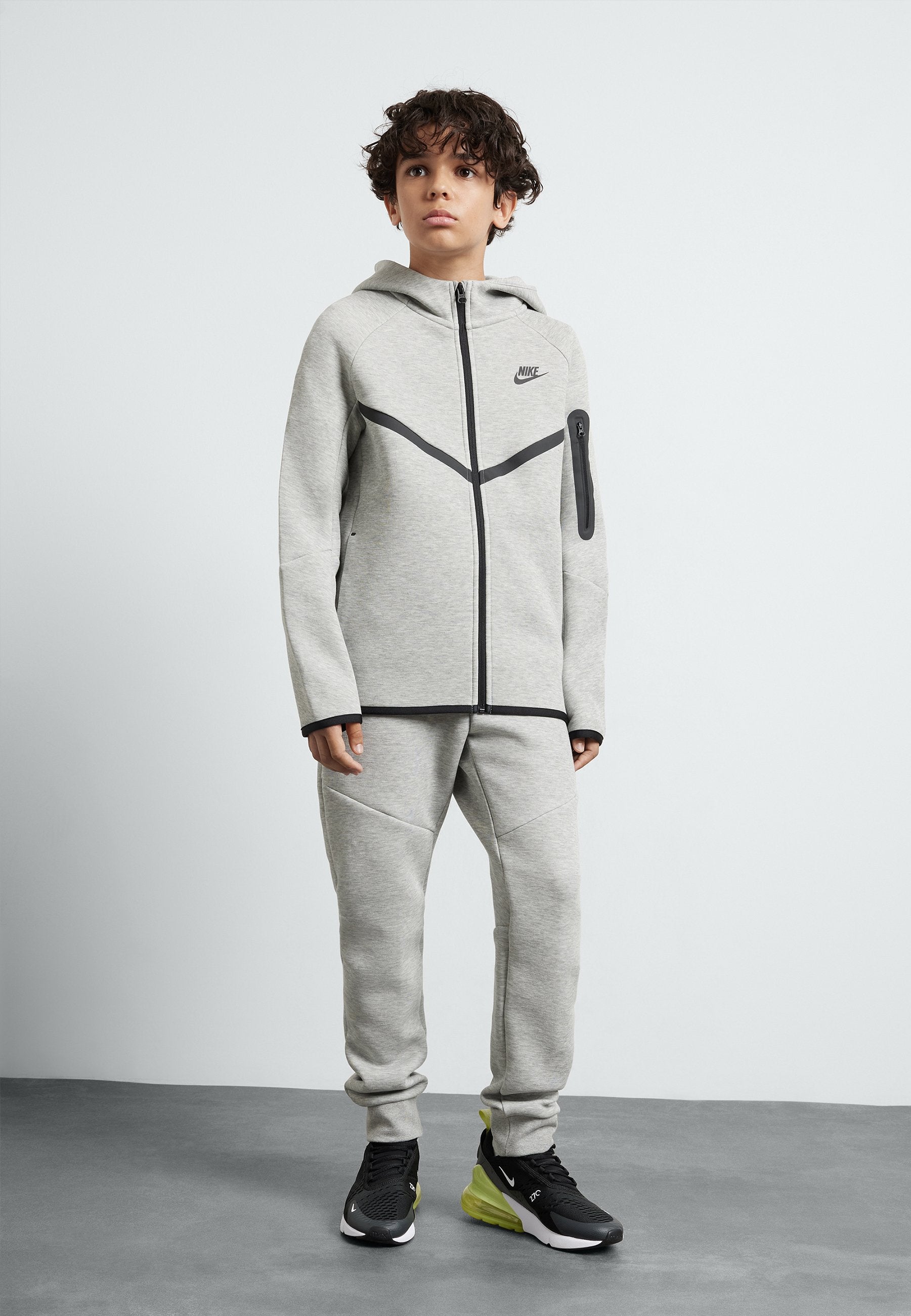 Zip-up sweatshirt - dark grey heather/black