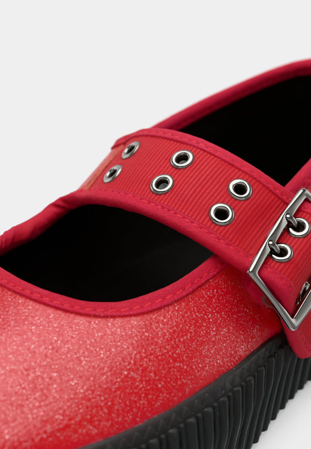 MARY JANE CREEPER - Ankle strap ballet pumps - racing red