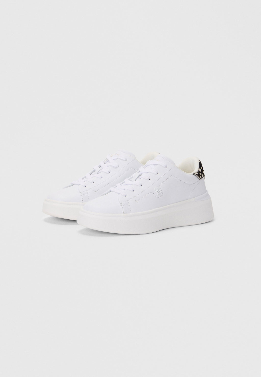 SNOW LEOPARD HEEL LEATHER PLATFORM TRAINERS - Trainers - white