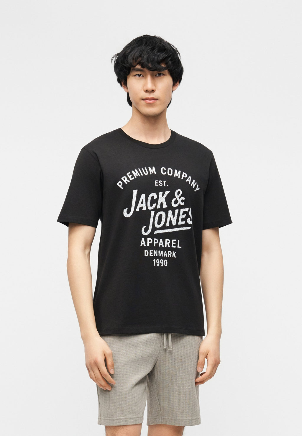 JPRBLUZANE TEE 3 PACK  - Print T-shirt - humus/white/black